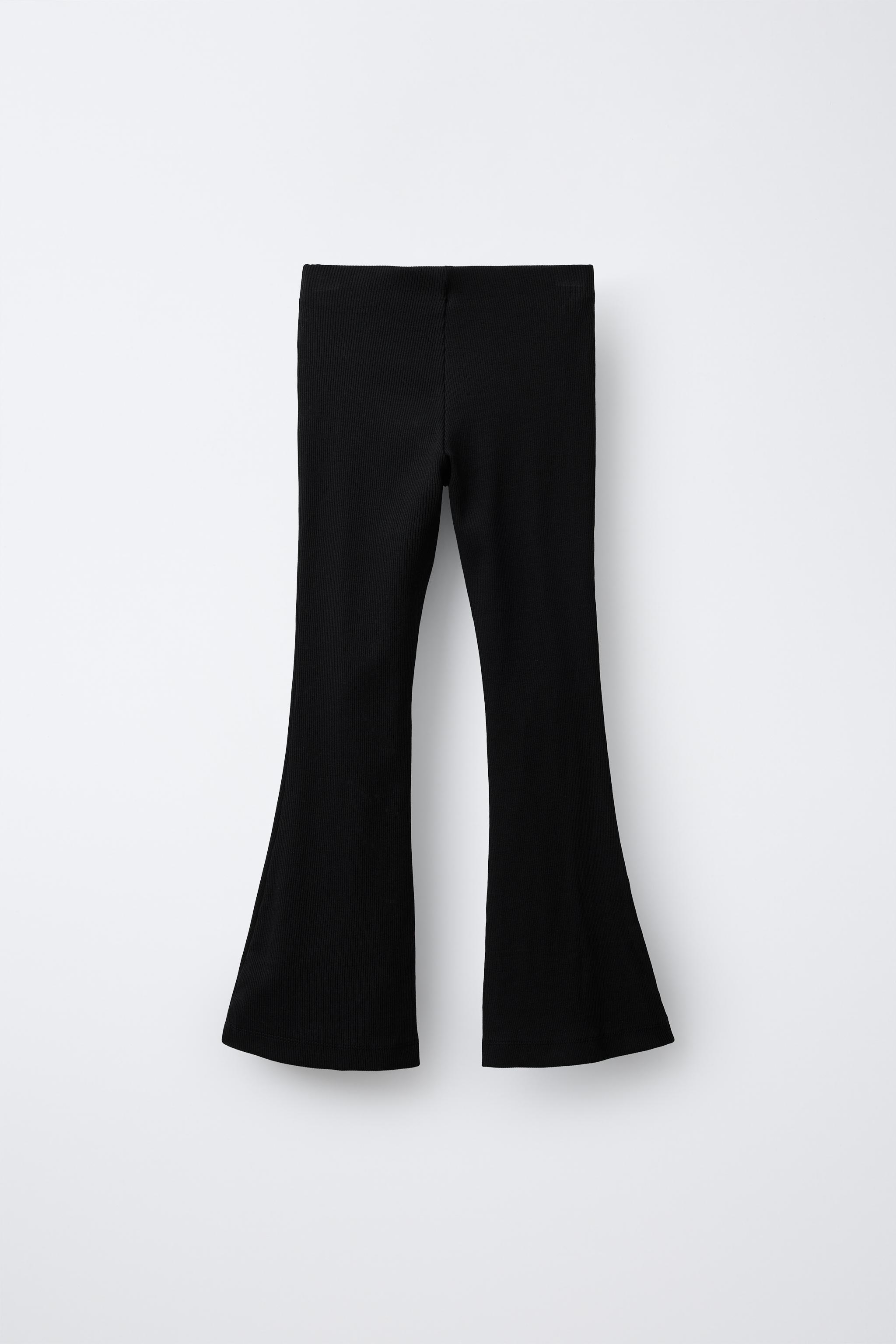 PLAIN RIBBED FLARE LEGGINGS