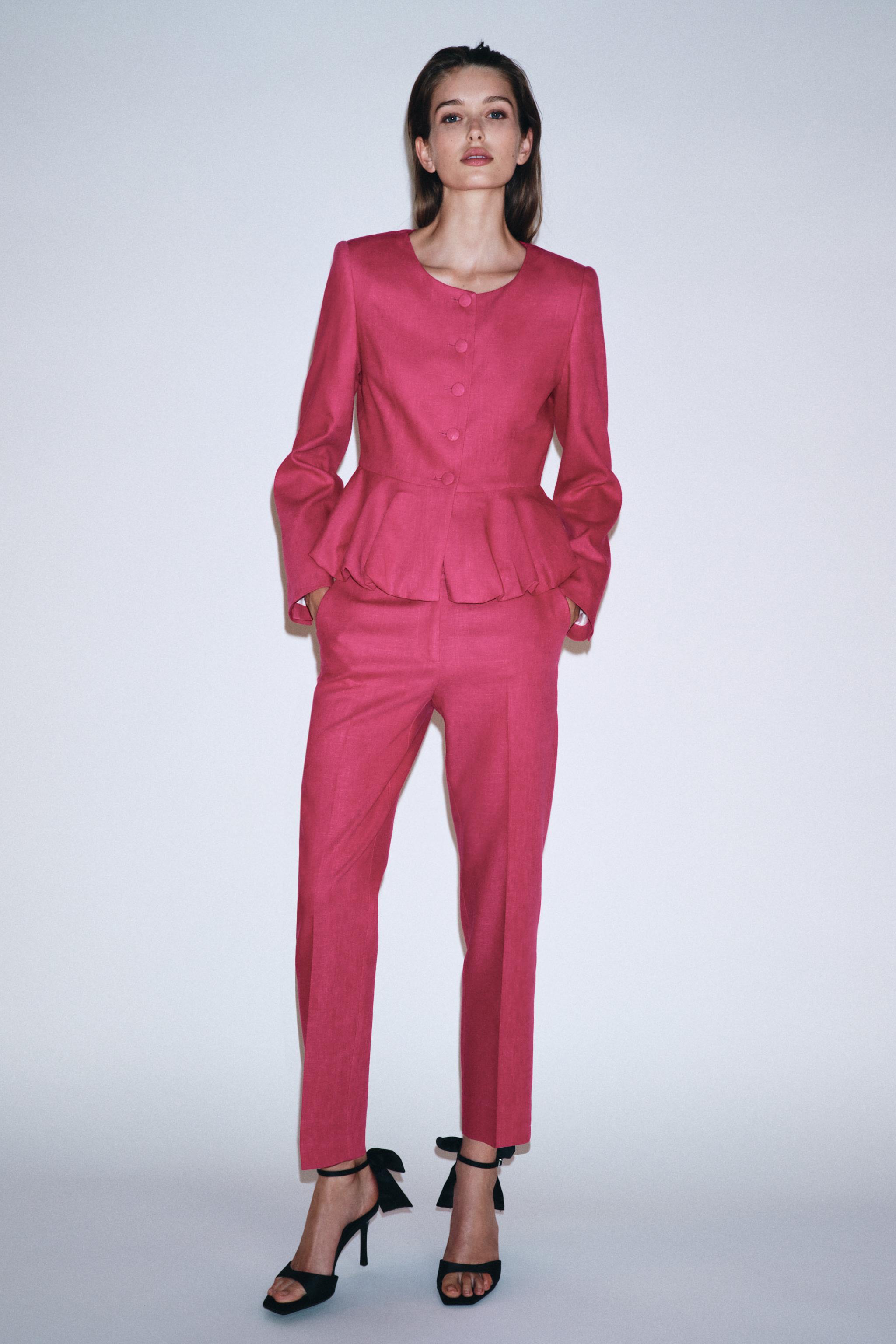 LINEN PEPLUM BLAZER