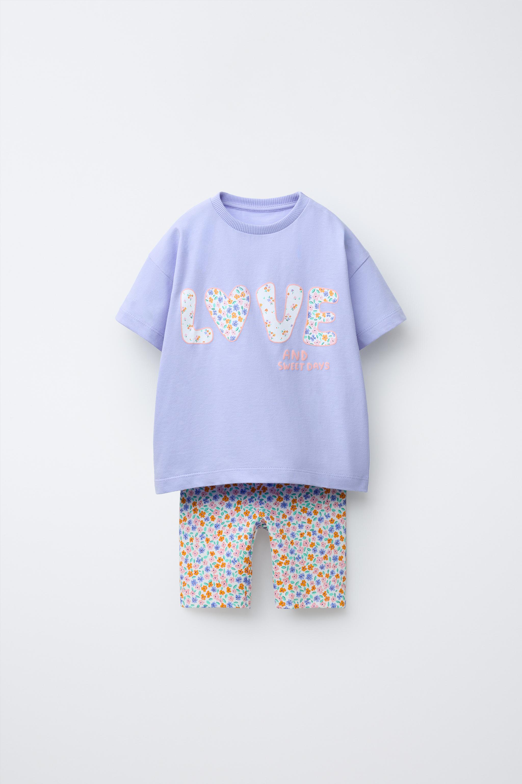 PRINTED JOGGING T-SHIRT AND CYCLING LEGGINGS SET
