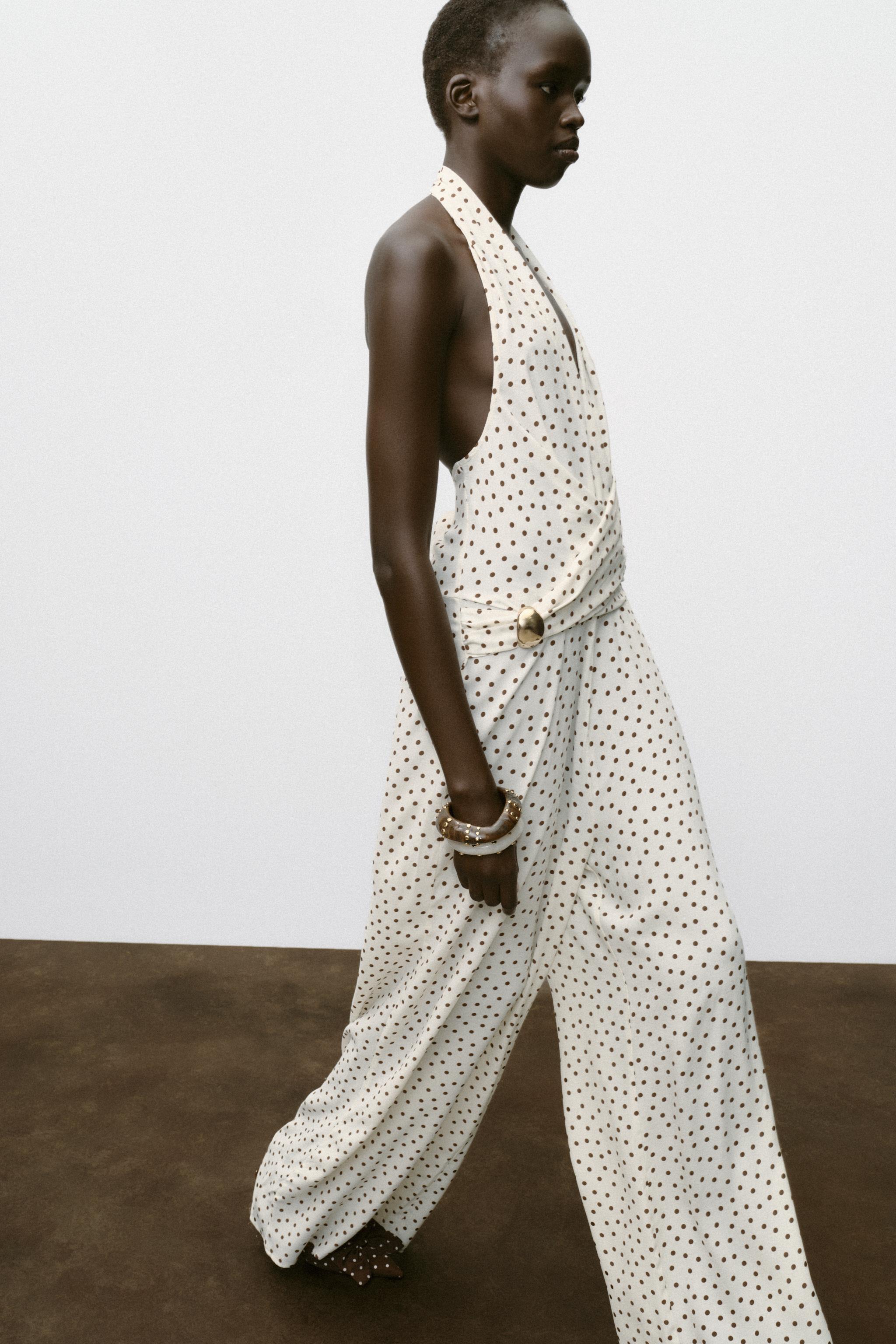 POLKA DOT HALTER JUMPSUIT