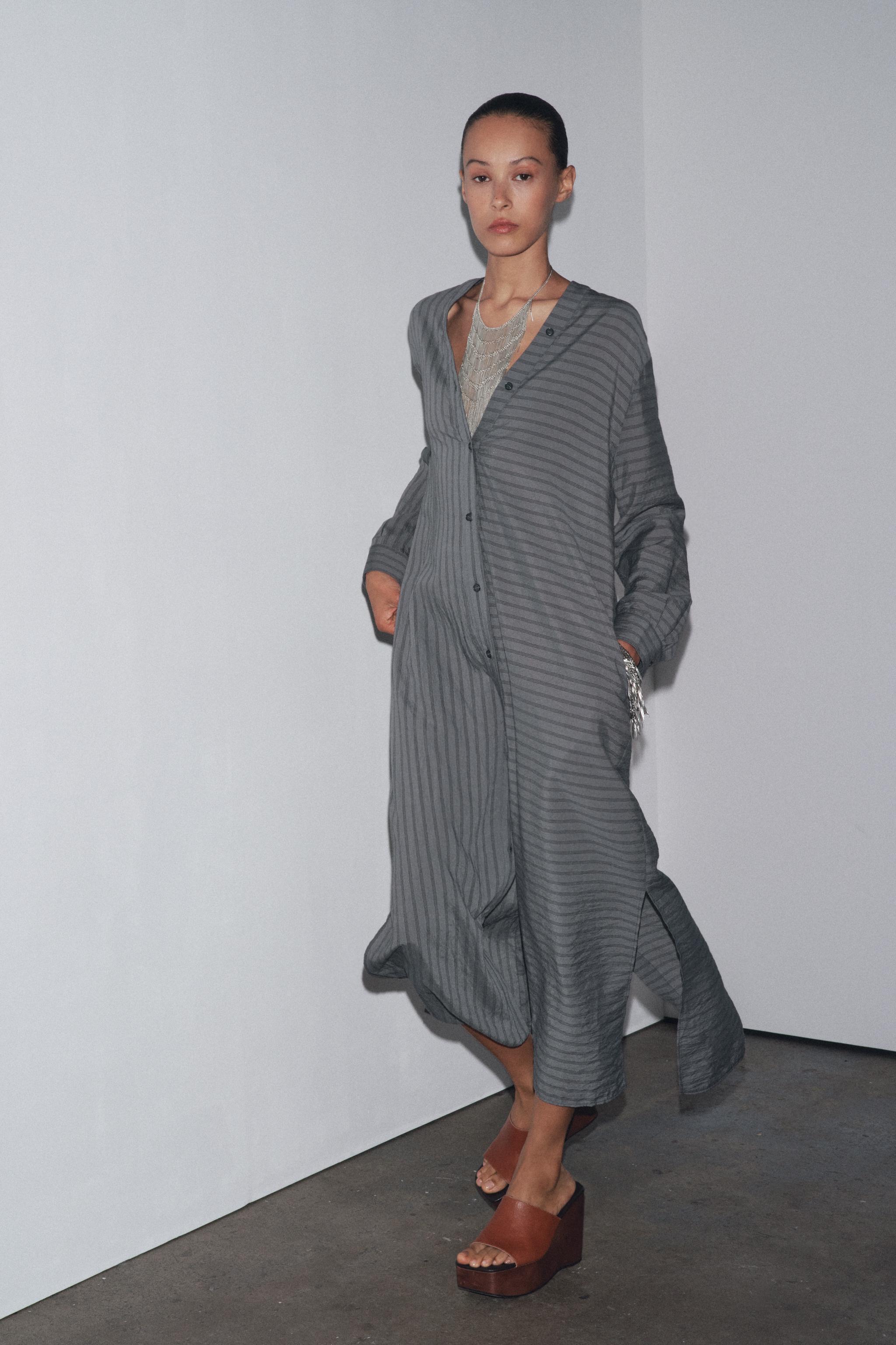 STRIPED SHIRT DRESS ZW COLLECTION