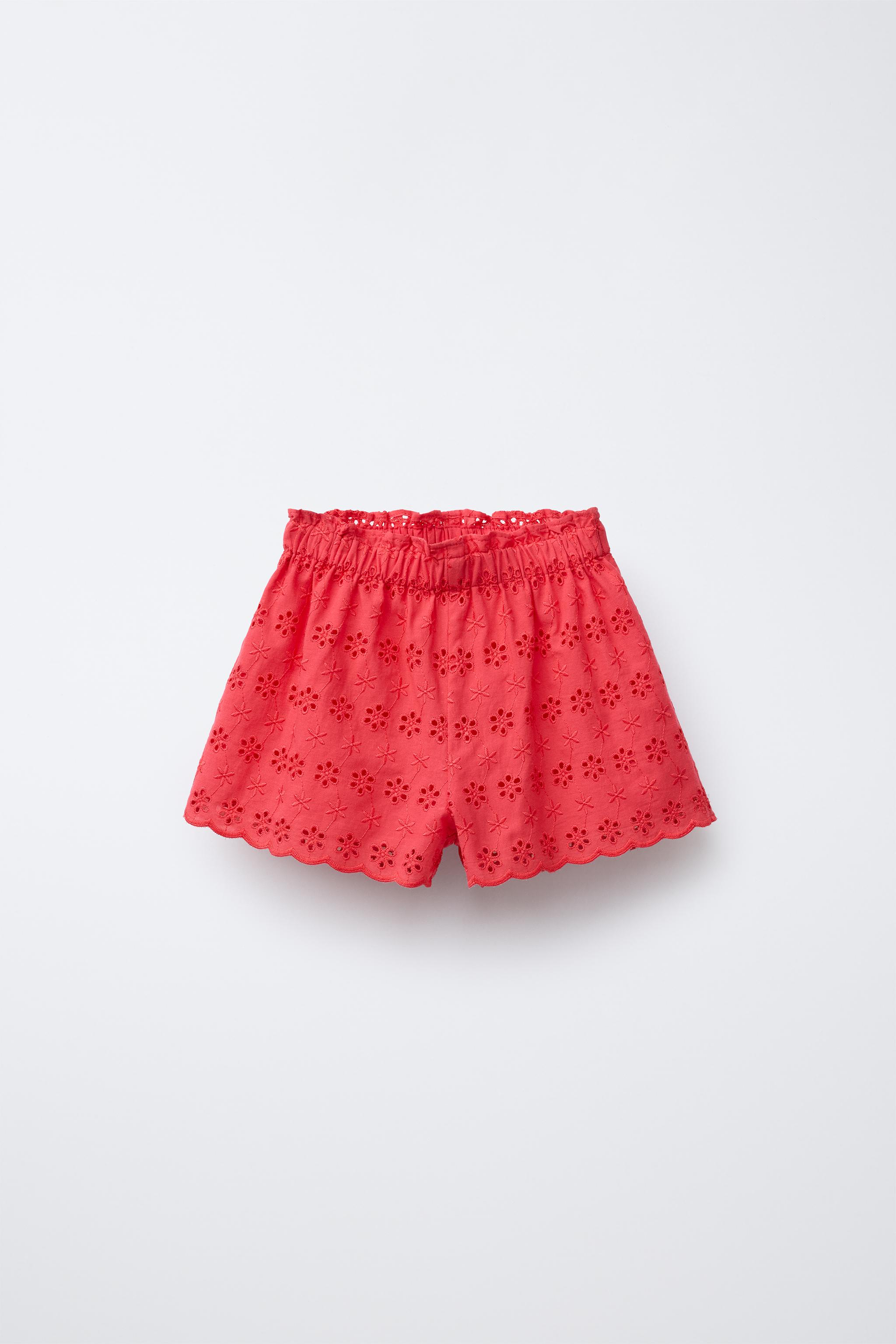 HIGH WAIST EMBROIDERED FLORAL BERMUDA SHORTS