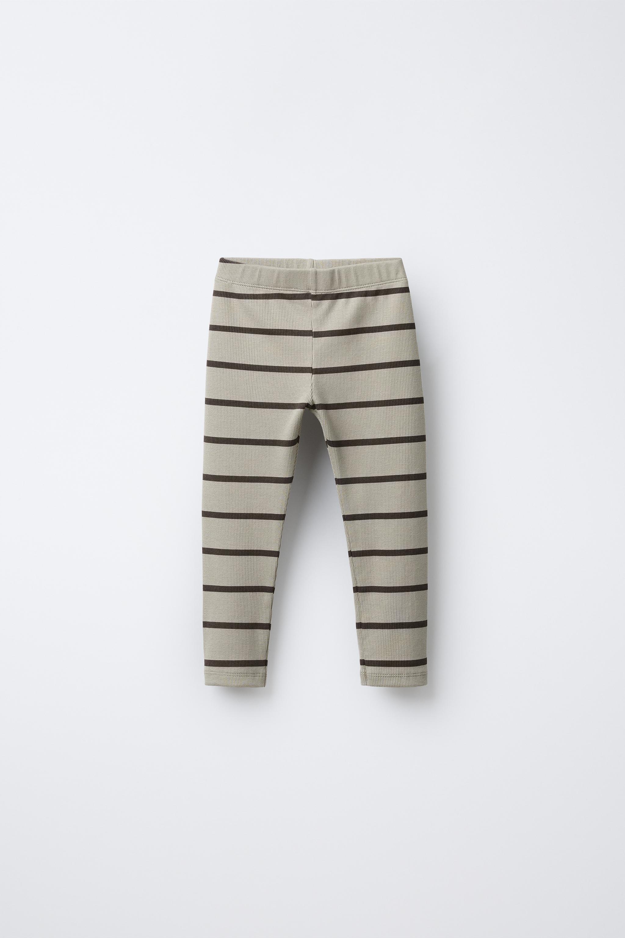 STRIPED RIBBED LEGGINGS
