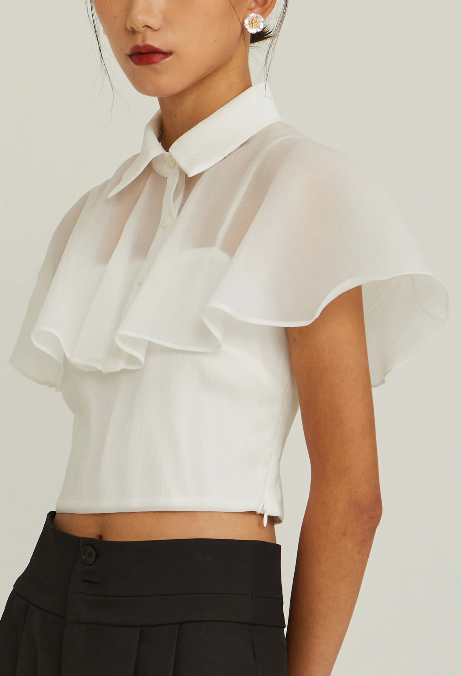 Skybound Sheer Cape Top