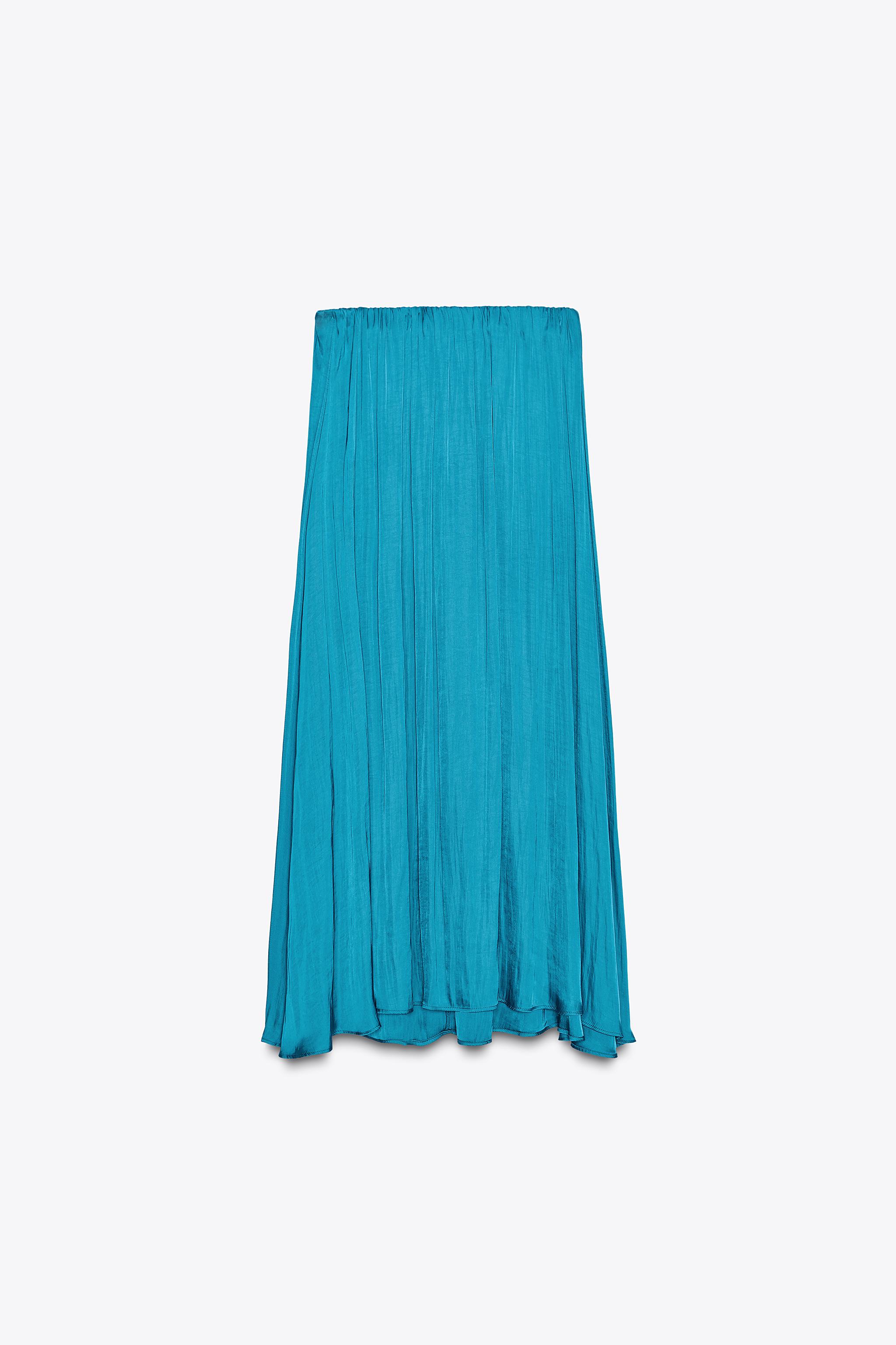 SATIN MIDI SKIRT
