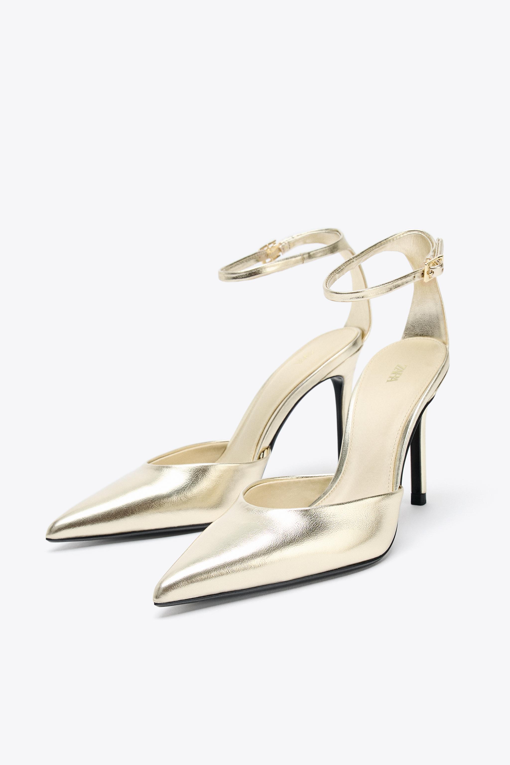 METALLIC EFFECT HEELED SHOES