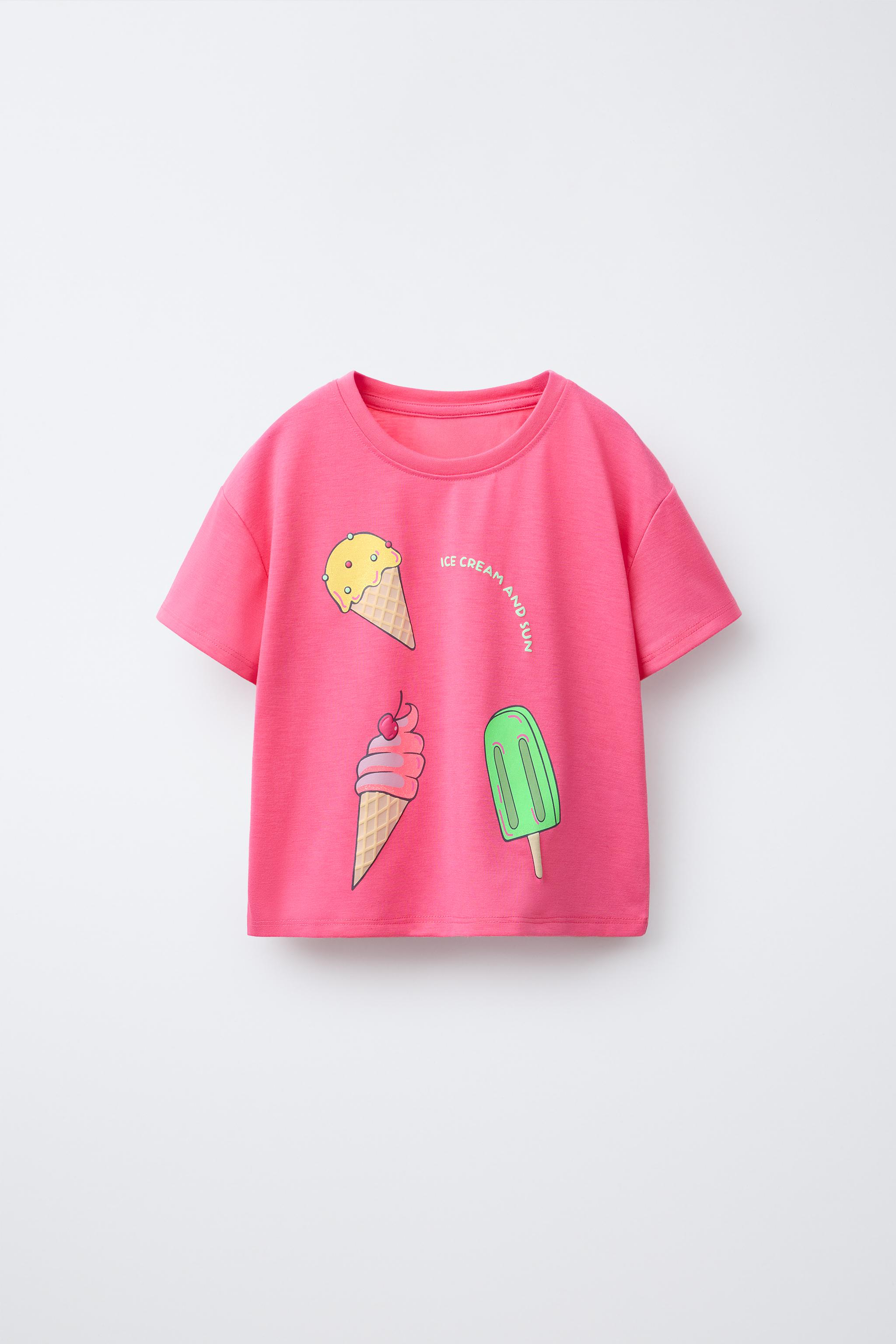 2-6 YEARS/ ICE CREAM T-SHIRT AND BERMUDA PAJAMAS