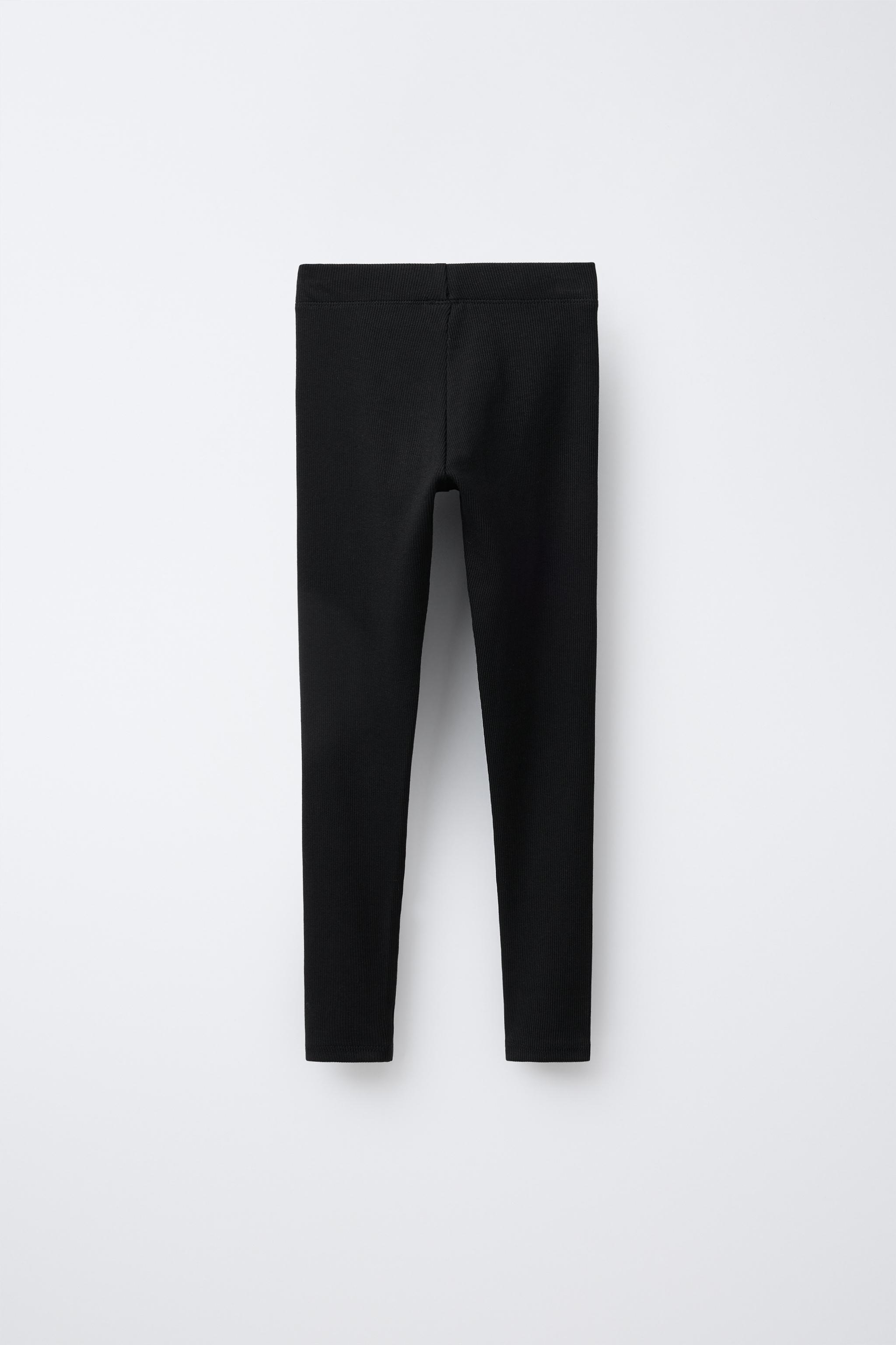 RIBBED LEGGINGS WITH LABEL