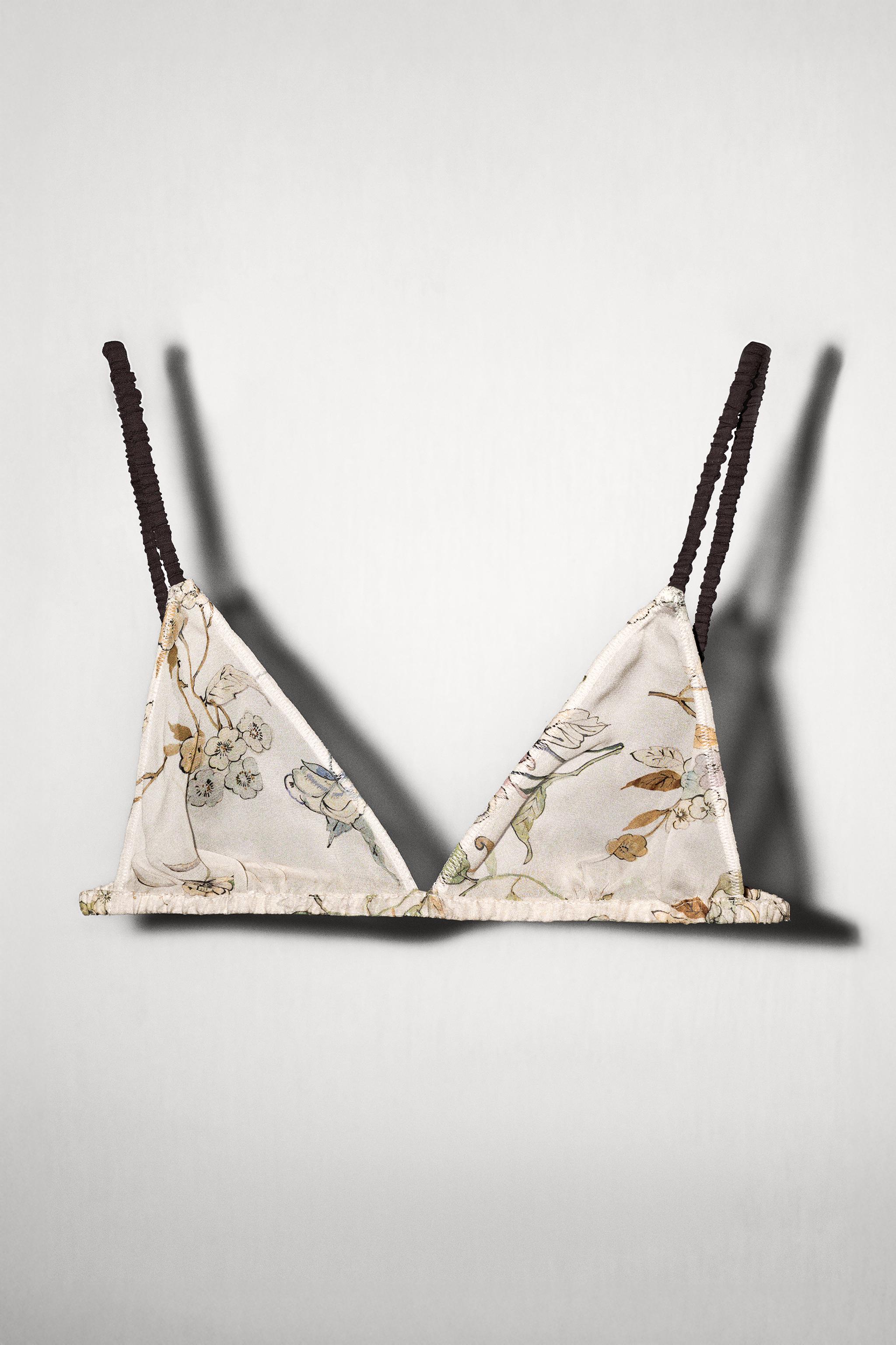 FLORAL PRINT TRIANGLE BRA