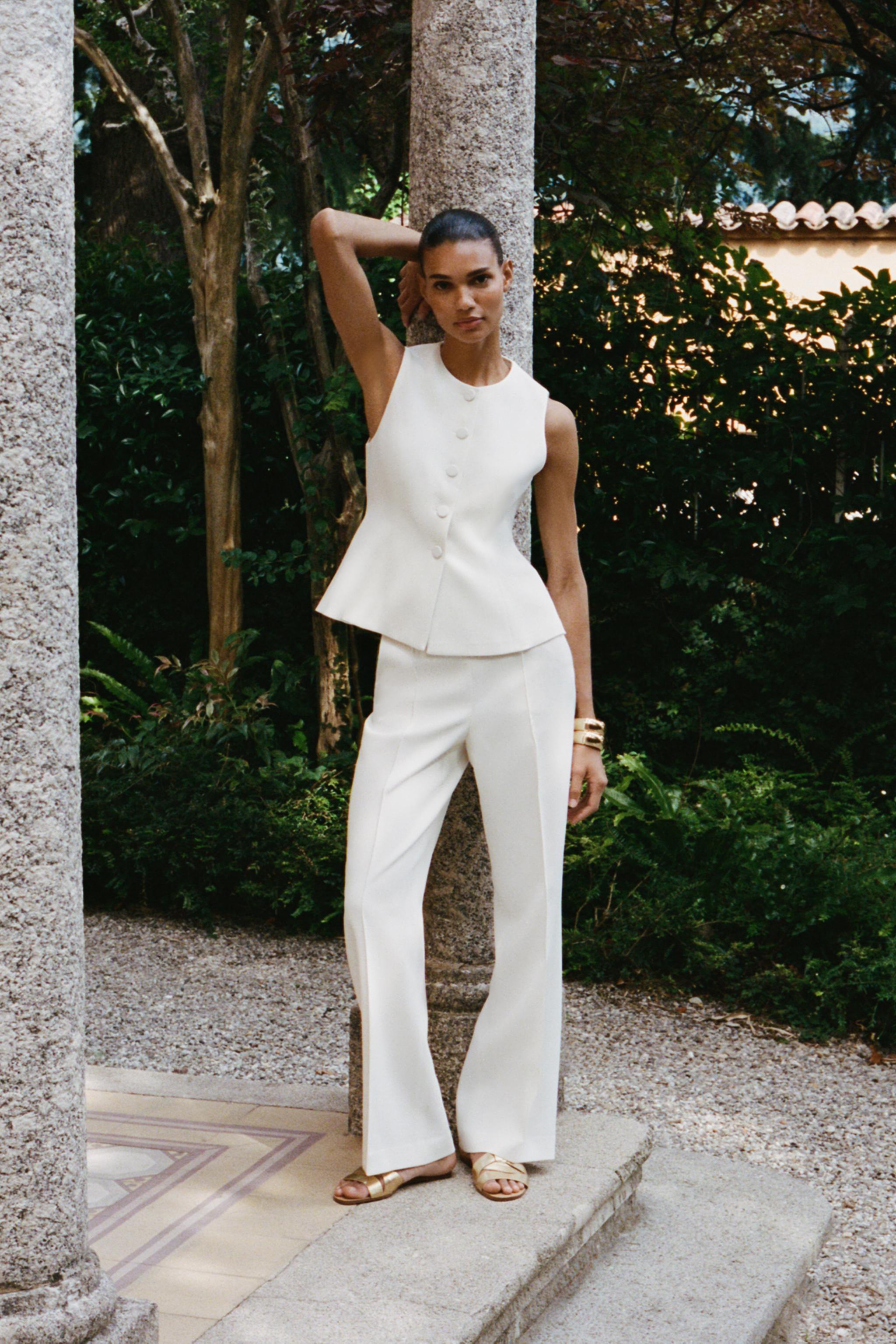 HIGH-WAISTED STRAIGHT LEG PANTS