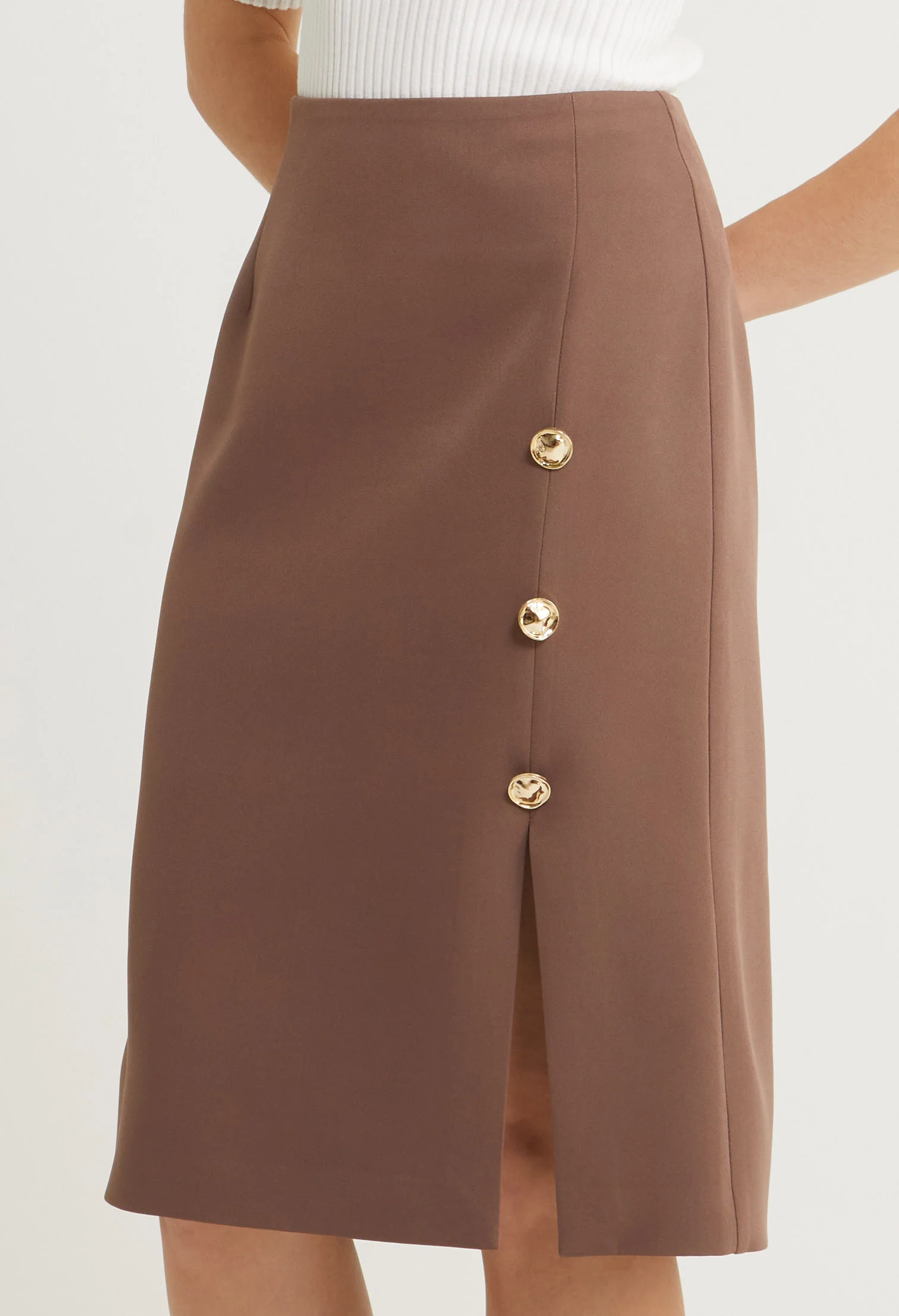 Golden Muse Midi Skirt