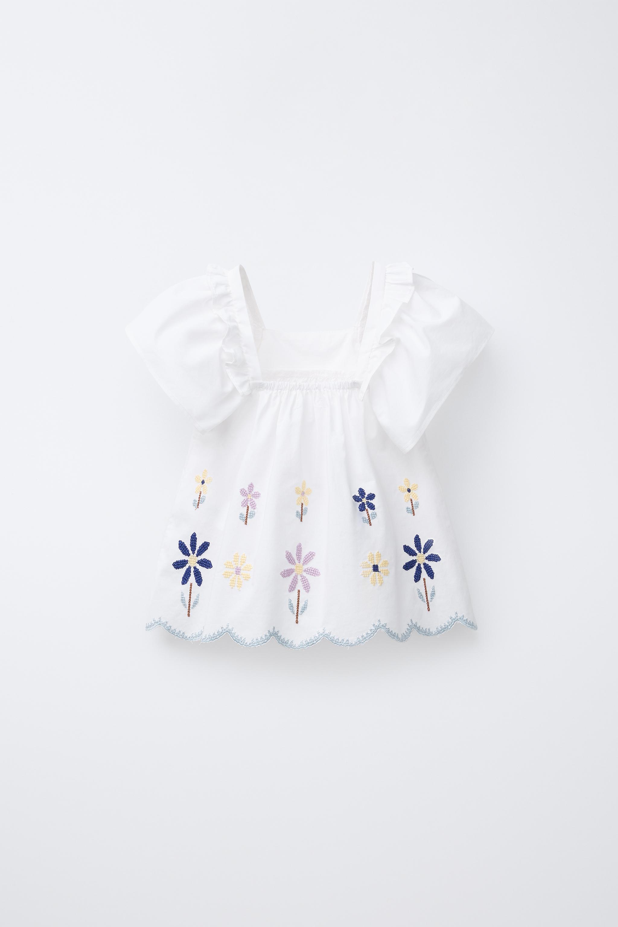 CROSS-STITCH FLORAL TOP