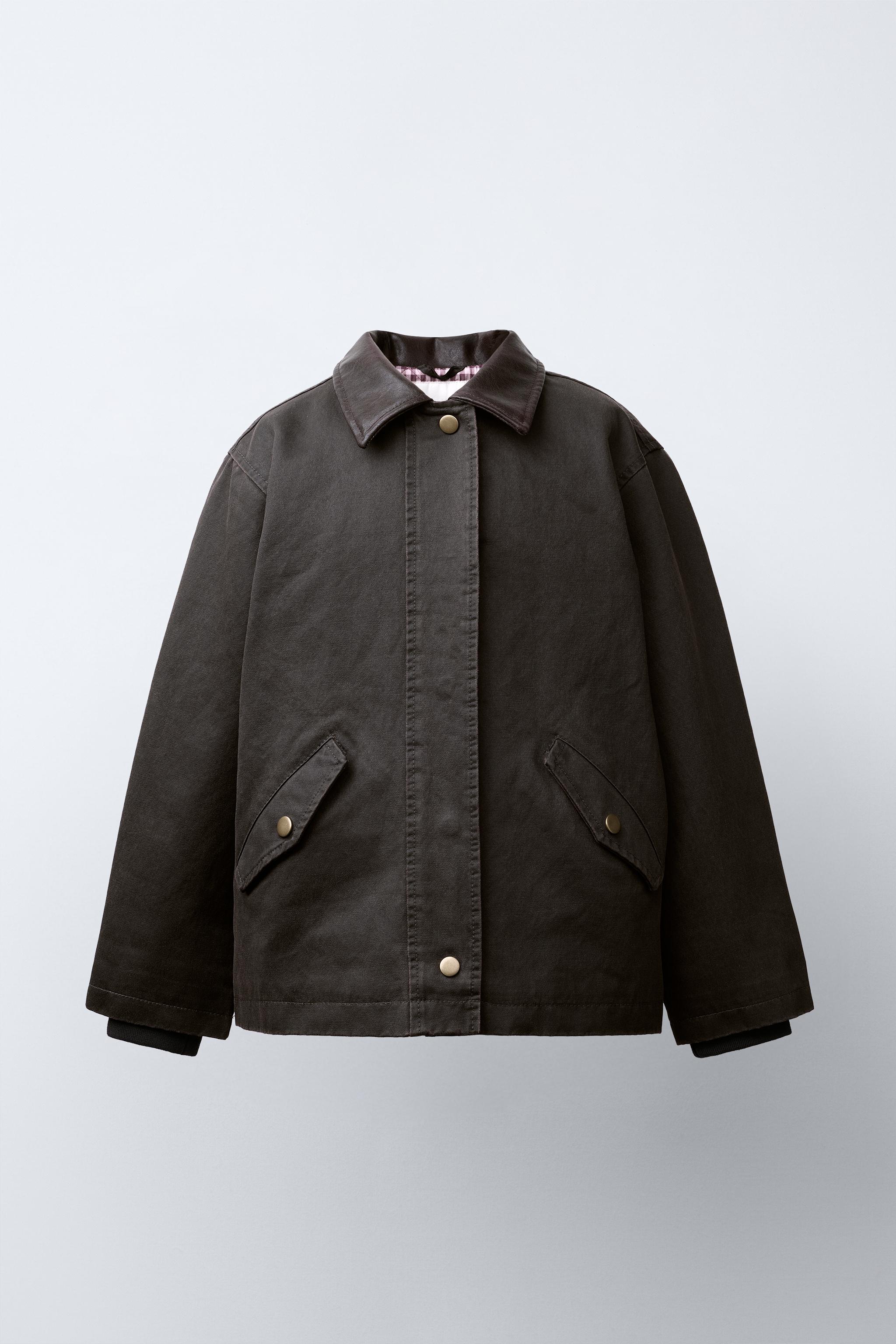 WAXED JACKET WITH FAUX FUR COLLAR