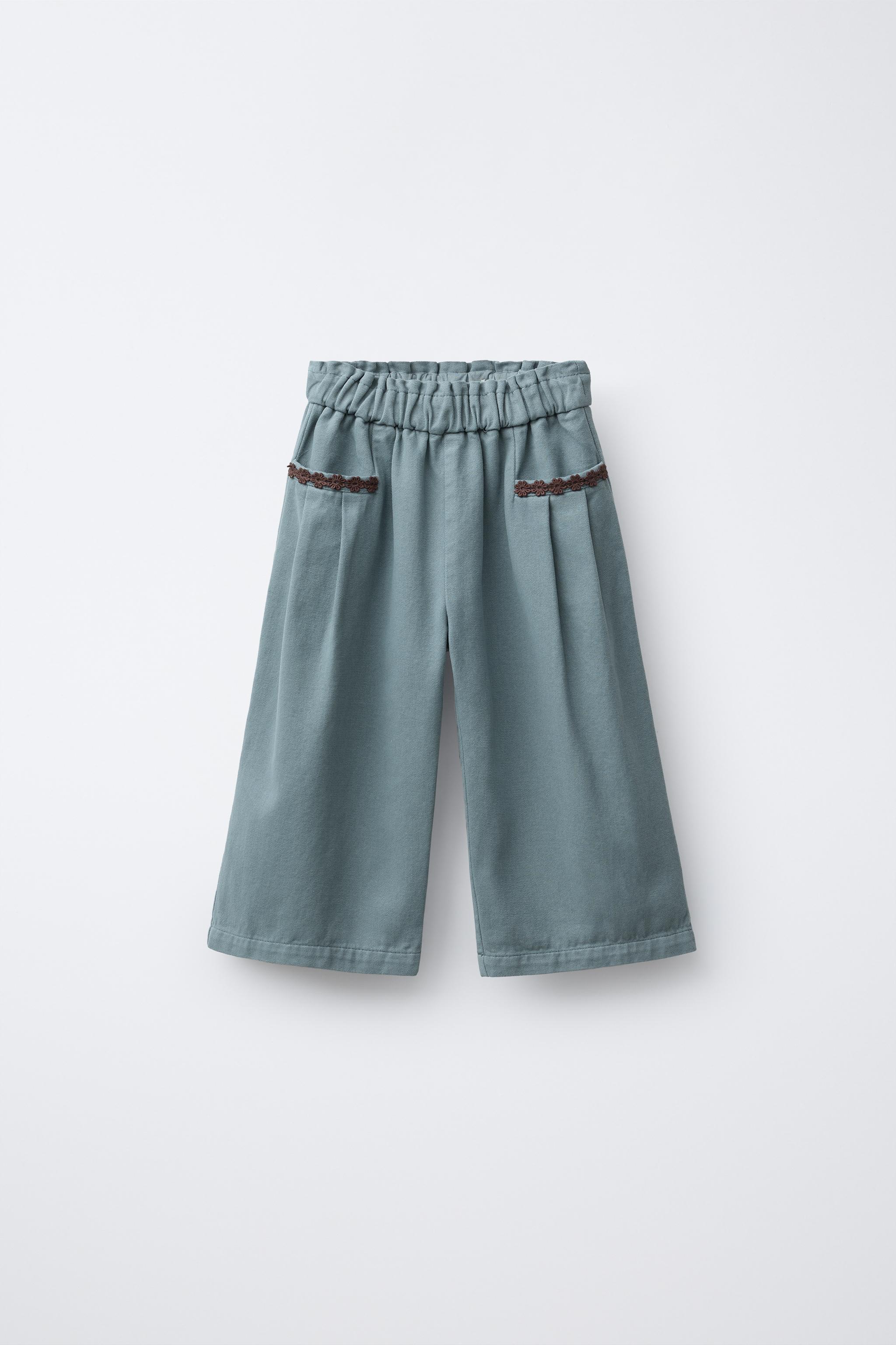 EMBROIDERED POCKET PANTS