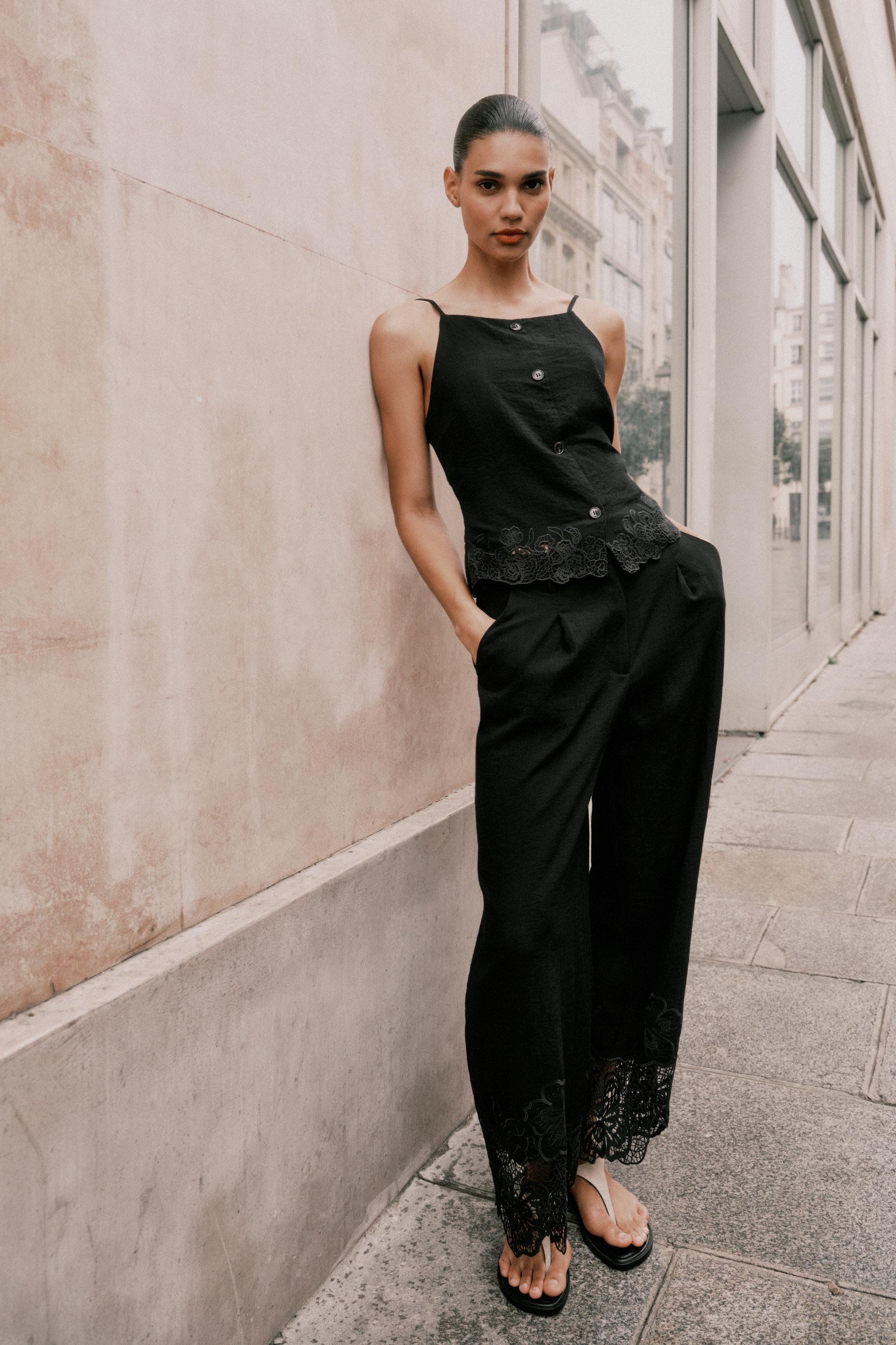 EMBROIDERED OPEN-BACK TOP