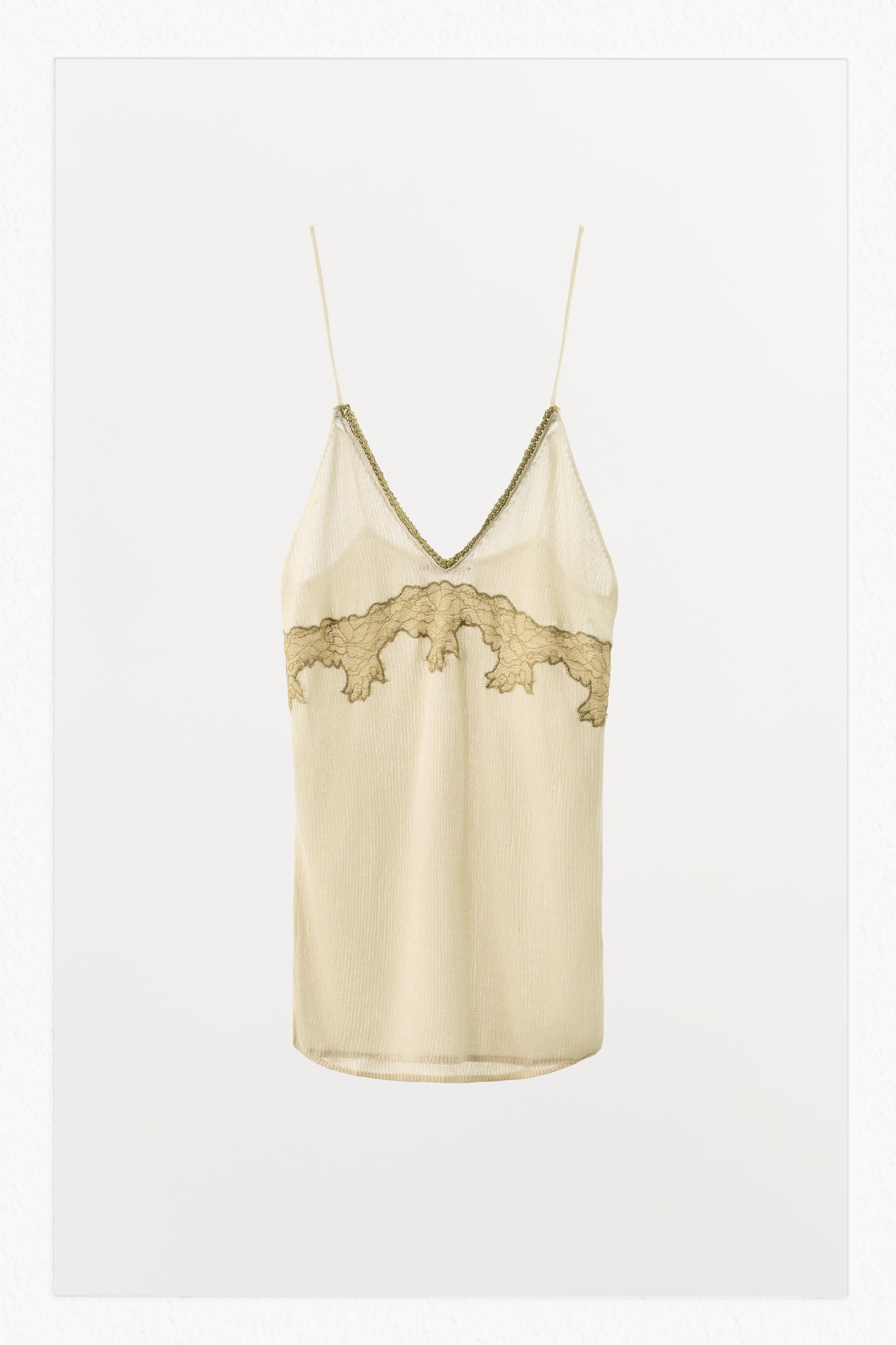COMBINATION KNIT LACE TOP