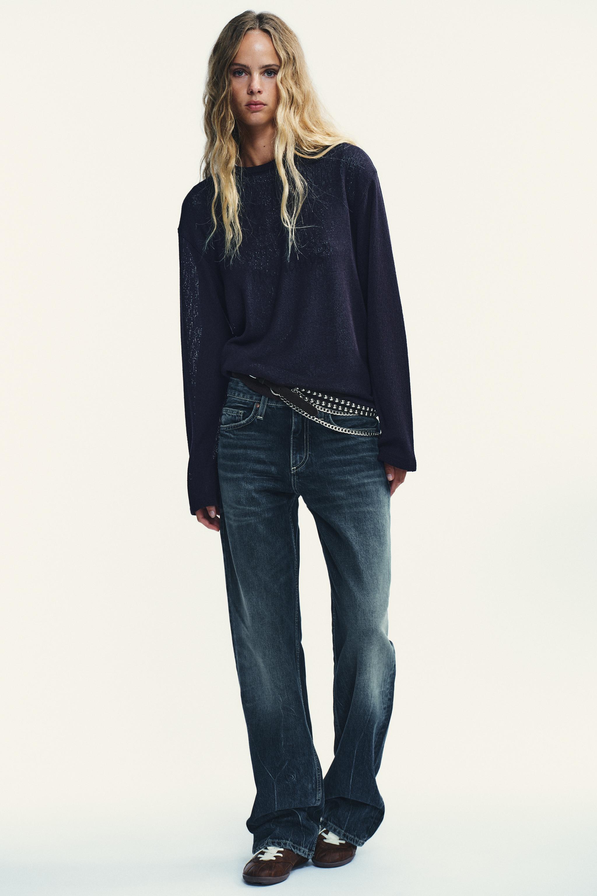 TRF LOW RISE WIDE LEG JEANS