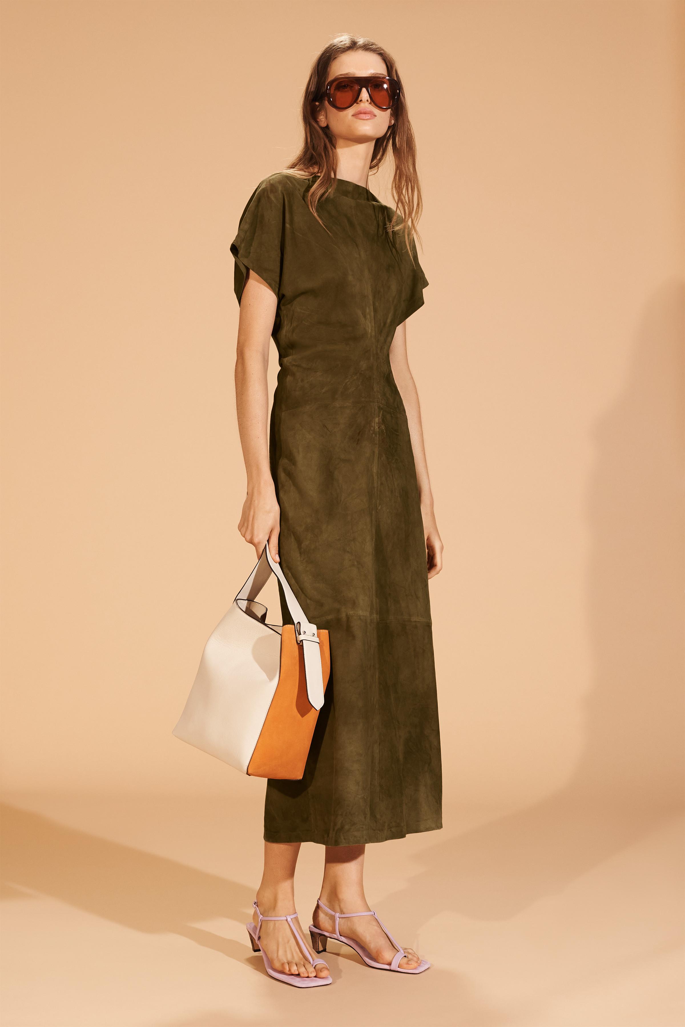 LIMITED EDITION SUEDE DRAPED DRESS
