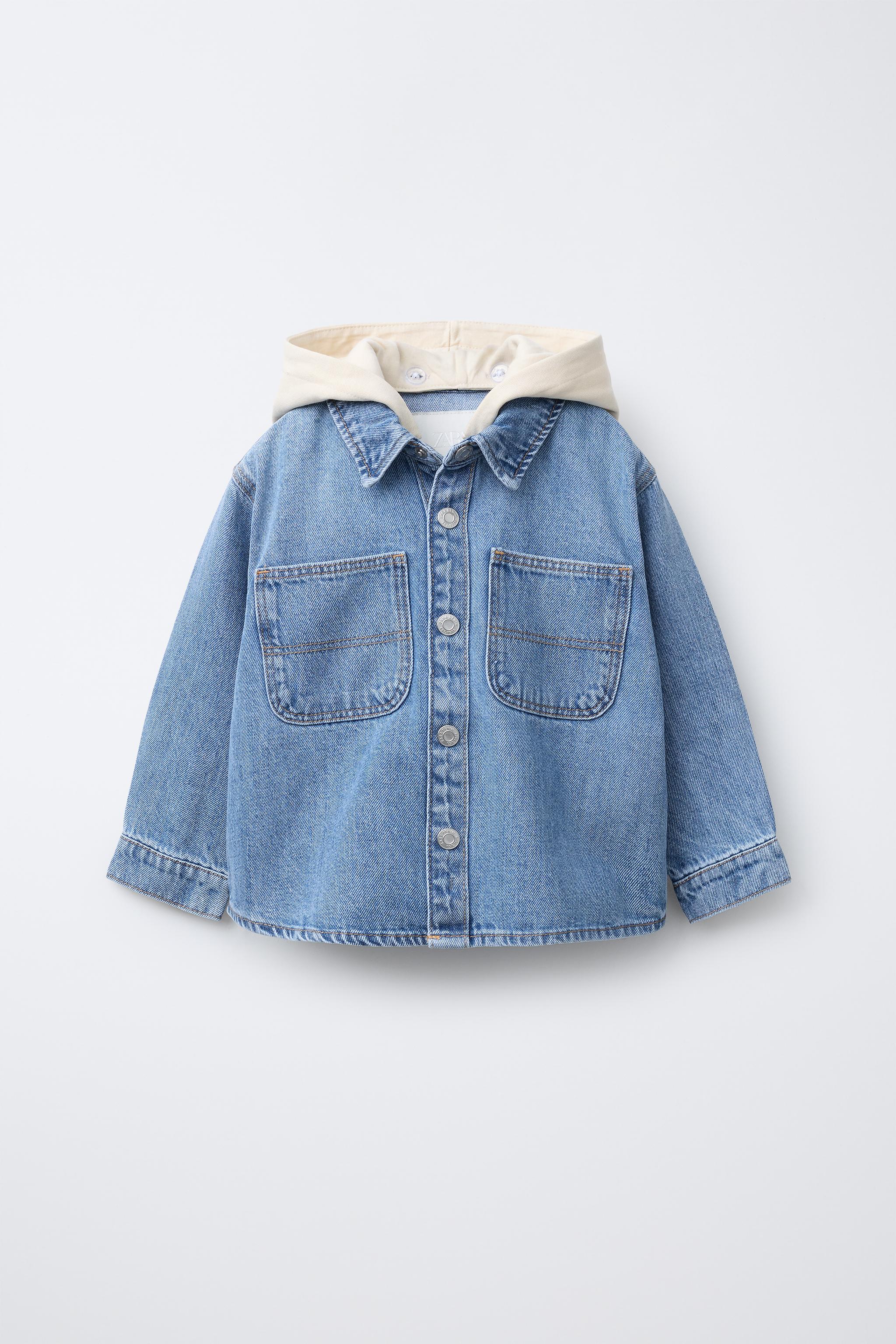 REMOVABLE HOOD DENIM OVERSHIRT