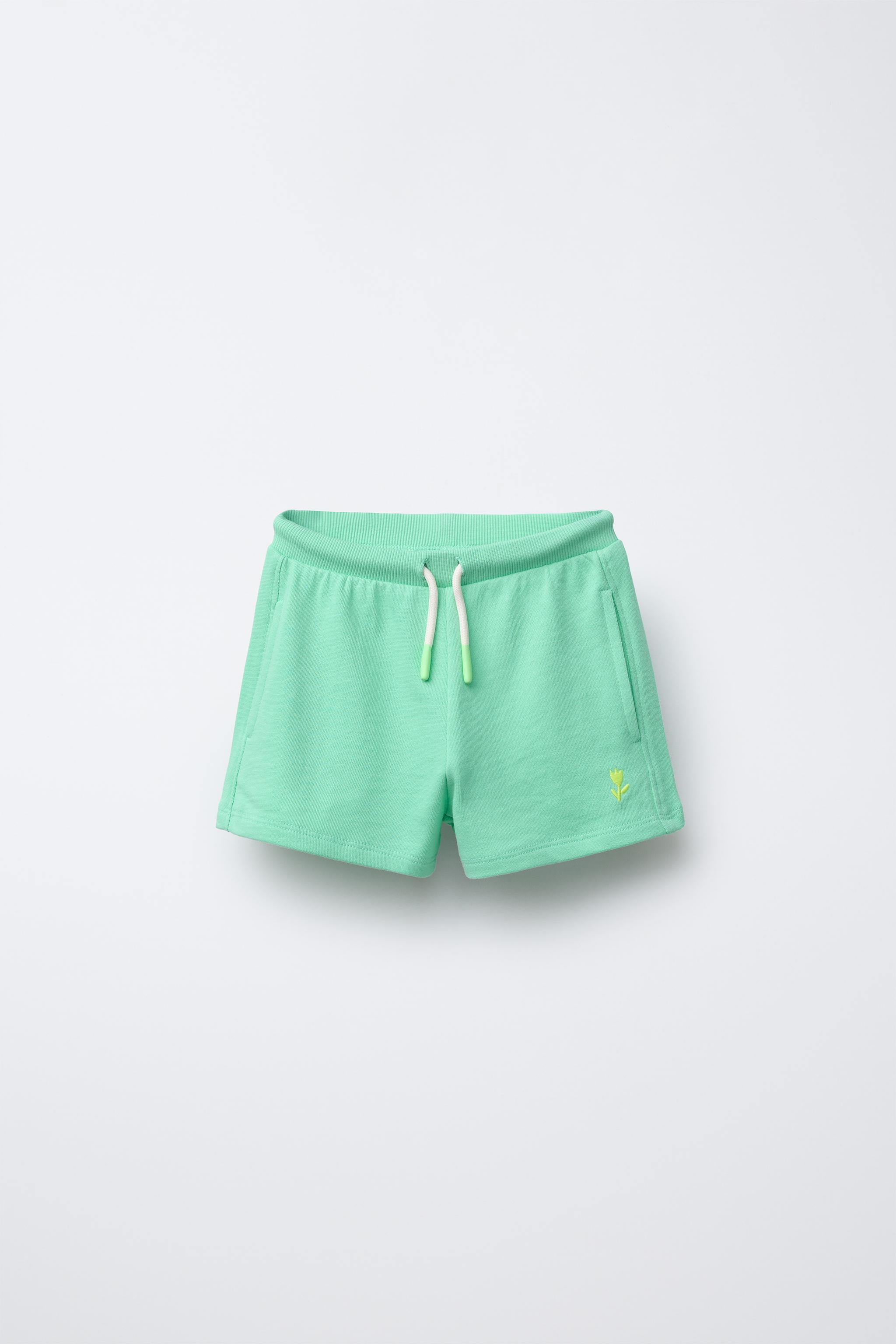 EMBROIDERED PLUSH SHORTS