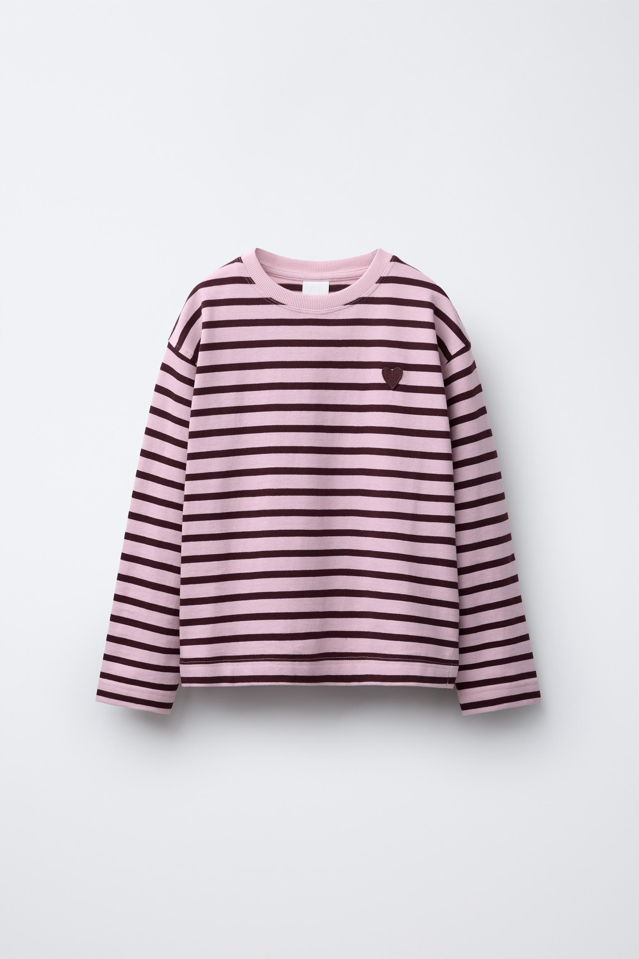 STRIPED HEART PATCH T-SHIRT