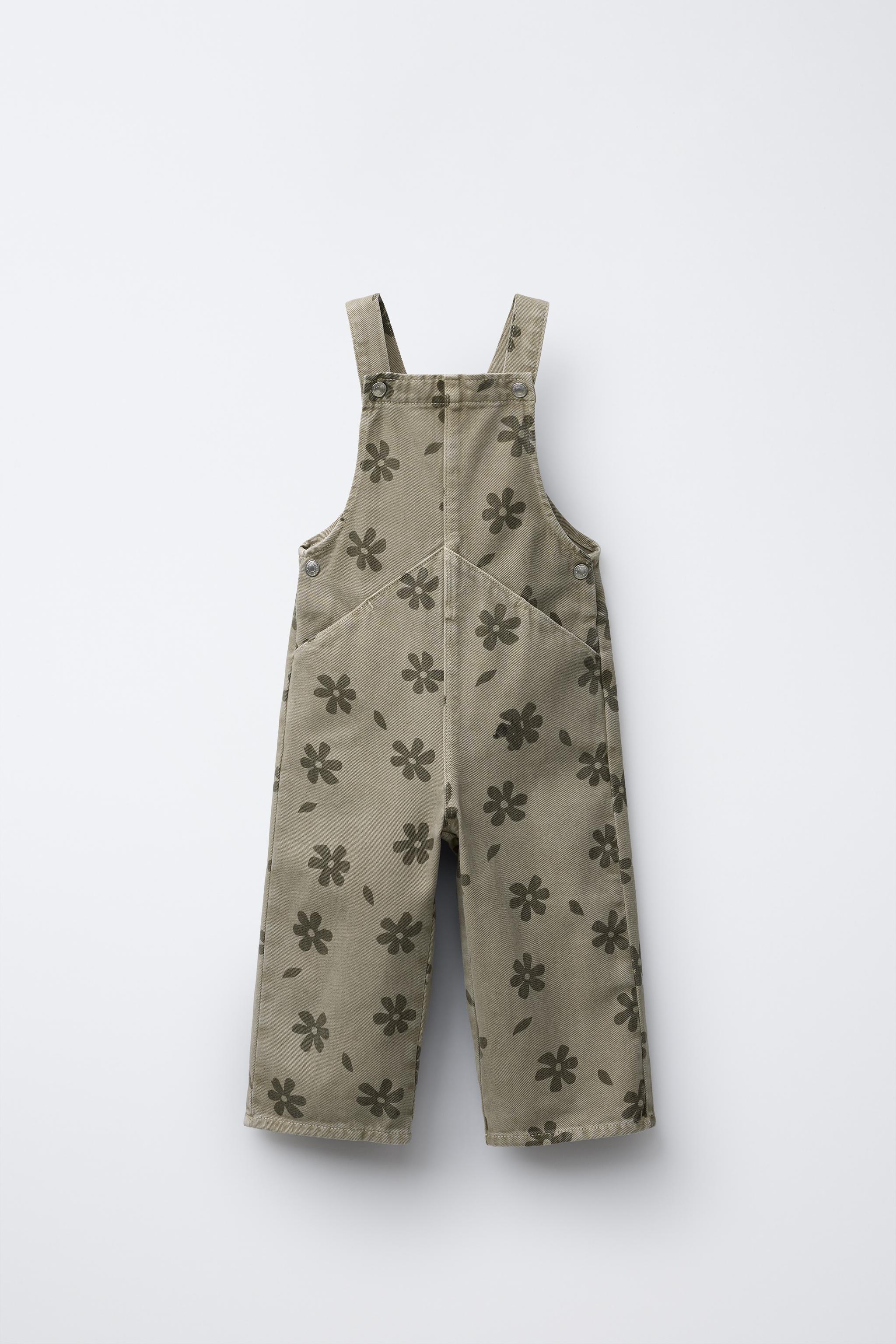 FLORAL TWILL OVERALLS