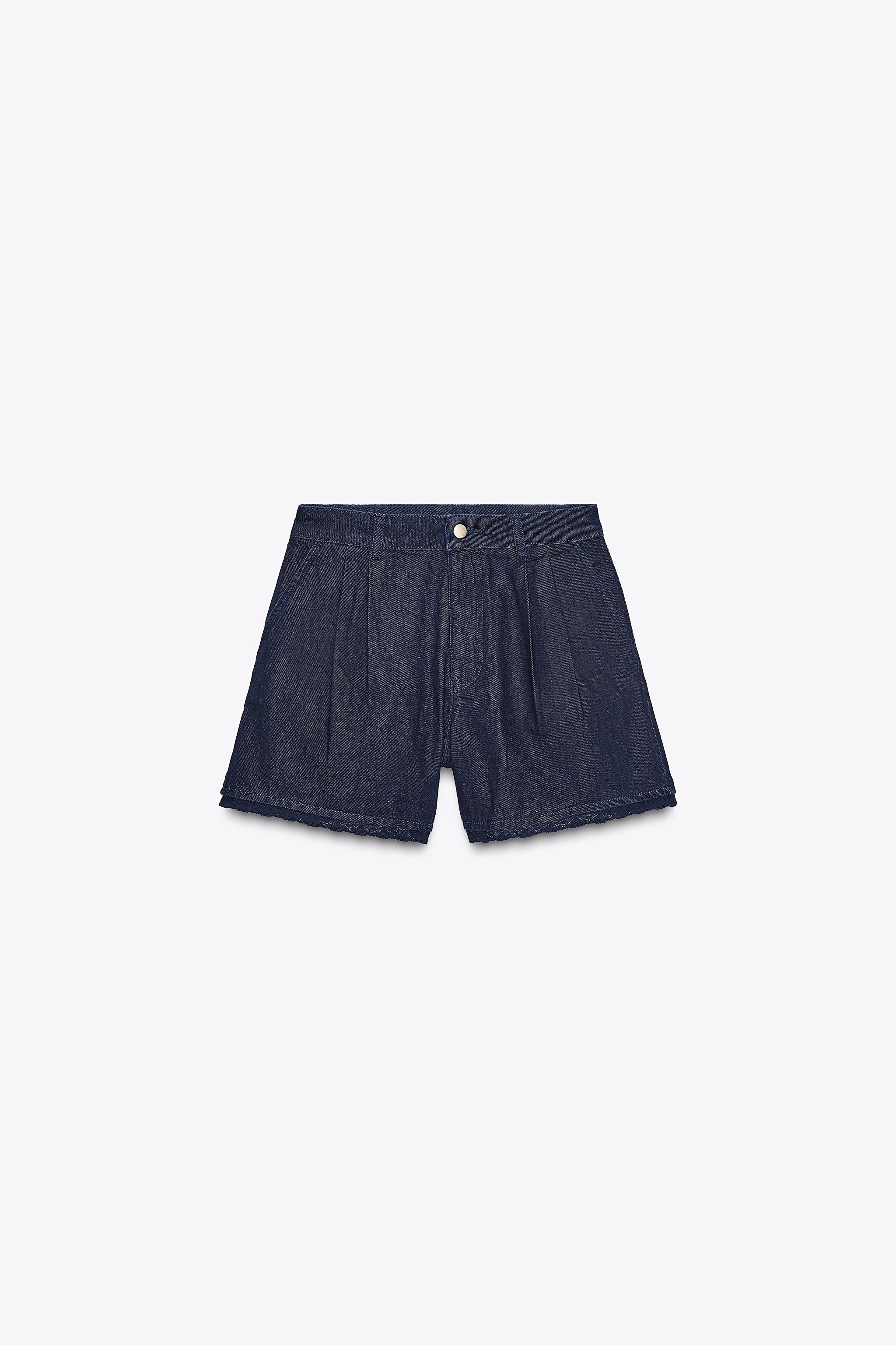 1975 LACE DENIM BERMUDA SHORTS
