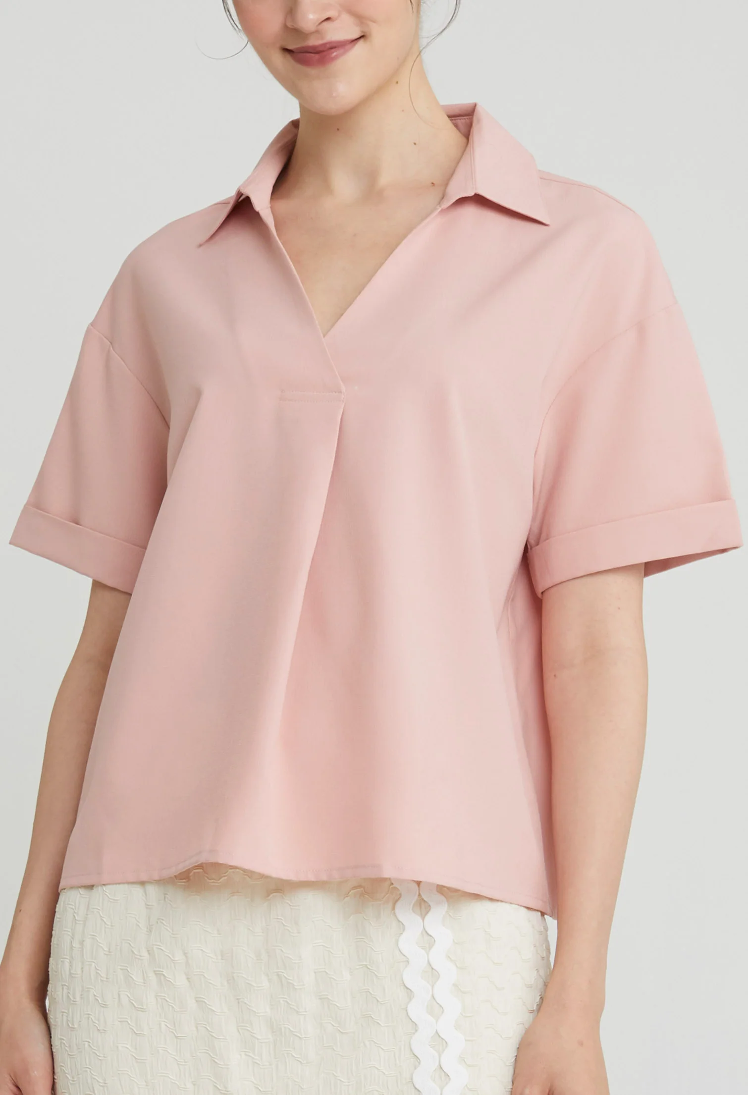 Pleated Slip-On Top