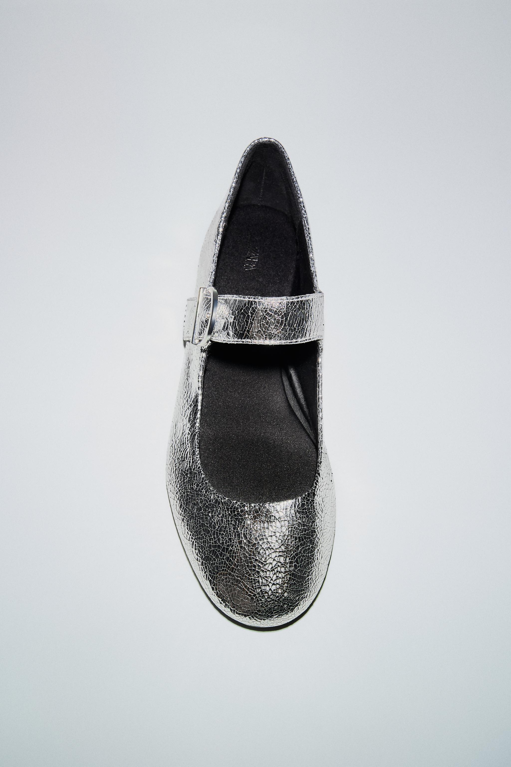 METALLIC LEATHER BALLET FLATS