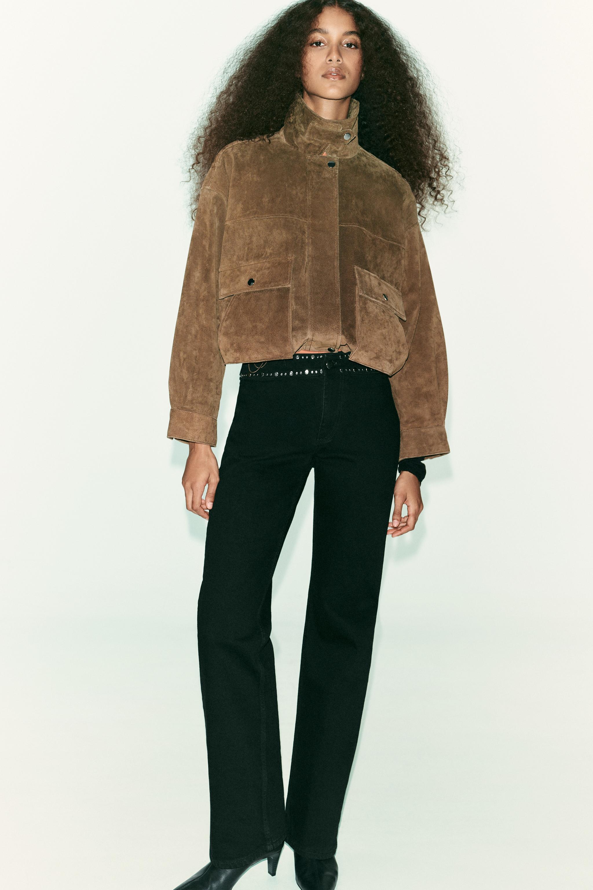 Z1975 HIGH WAIST STRAIGHT LONG LENGTH JEANS WITH STUDS