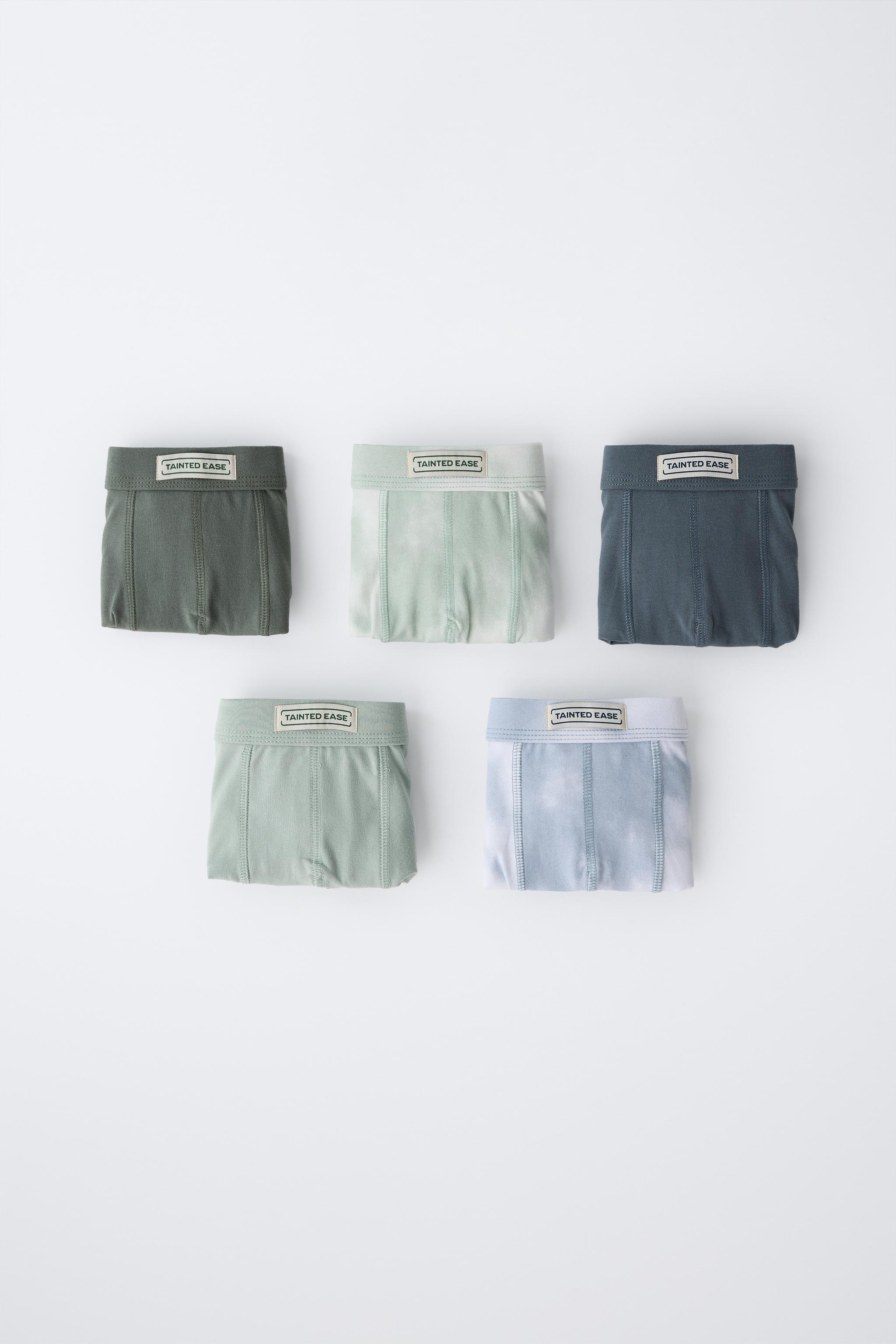 AGES 6-14 / FIVE-PACK OF TIE-DYE BOXERS WITH LABEL