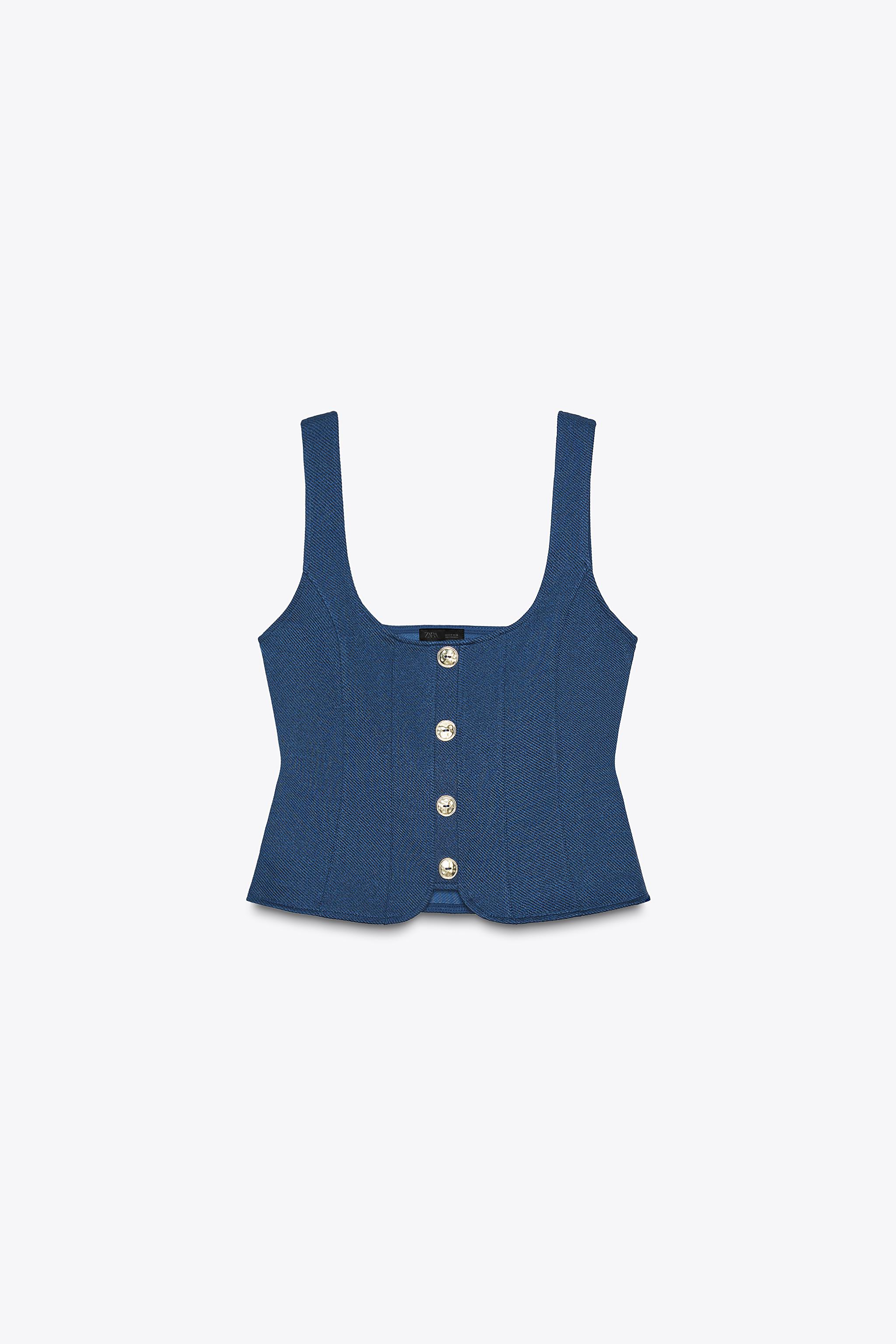 BUTTONED TWILL TOP