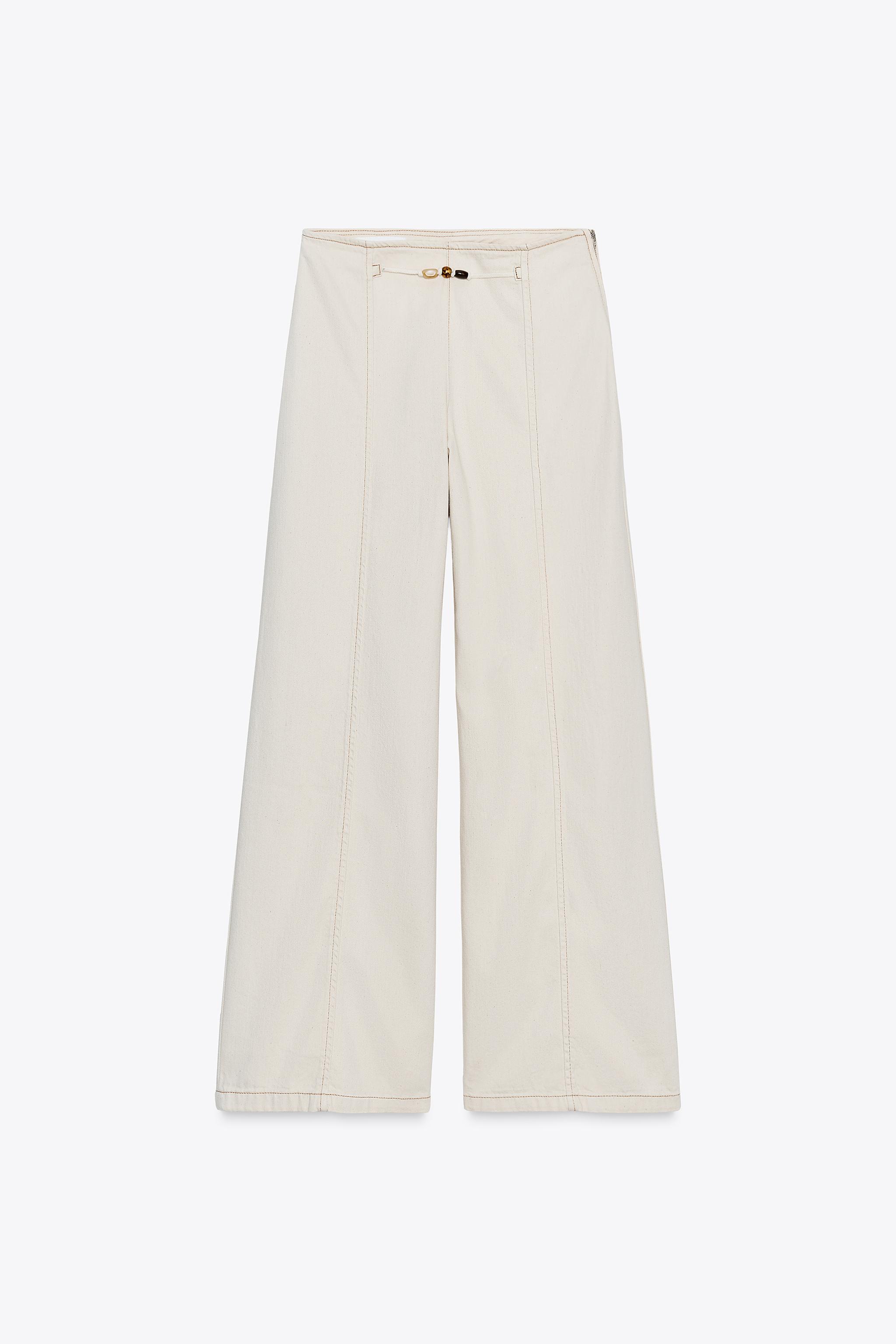 Z1975 BEADED HIGH RISE WIDE LEG JEANS