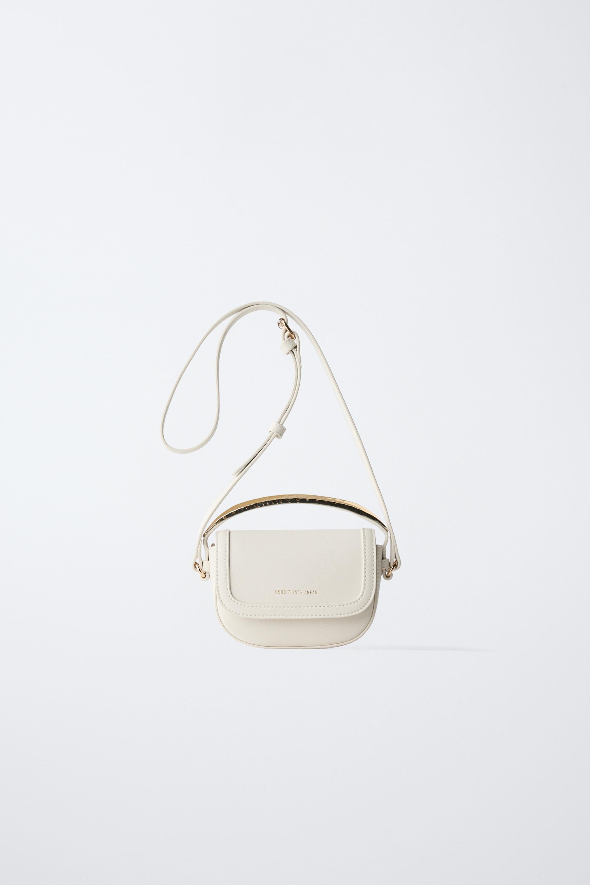 METALLIC HANDLE CROSSBODY BAG