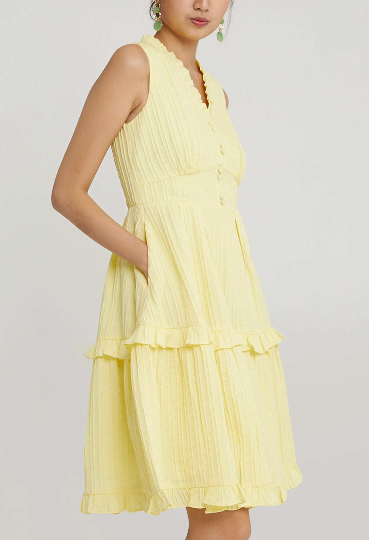 Petite Ruffled Midi Dress