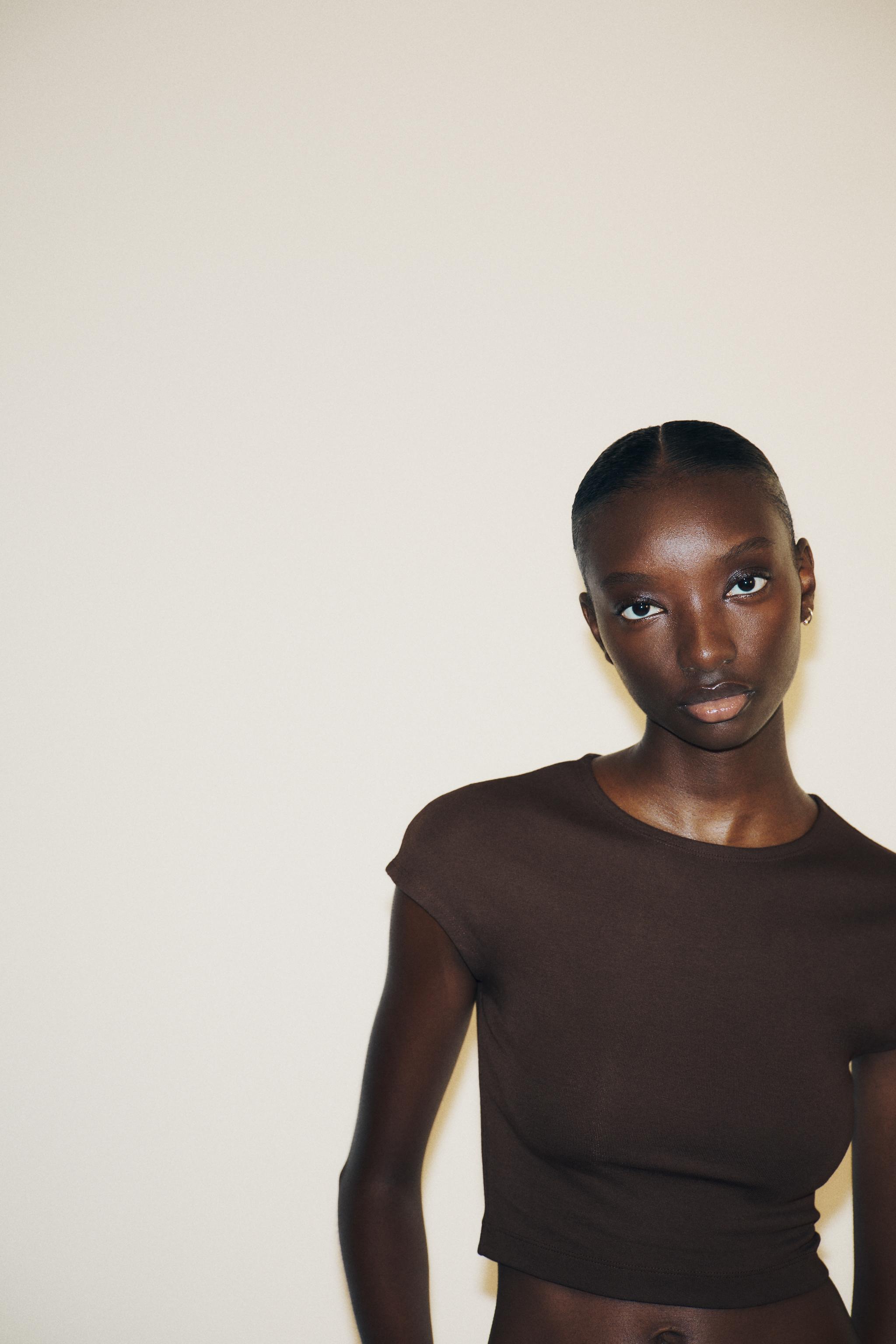 COTTON MODAL CROP T-SHIRT