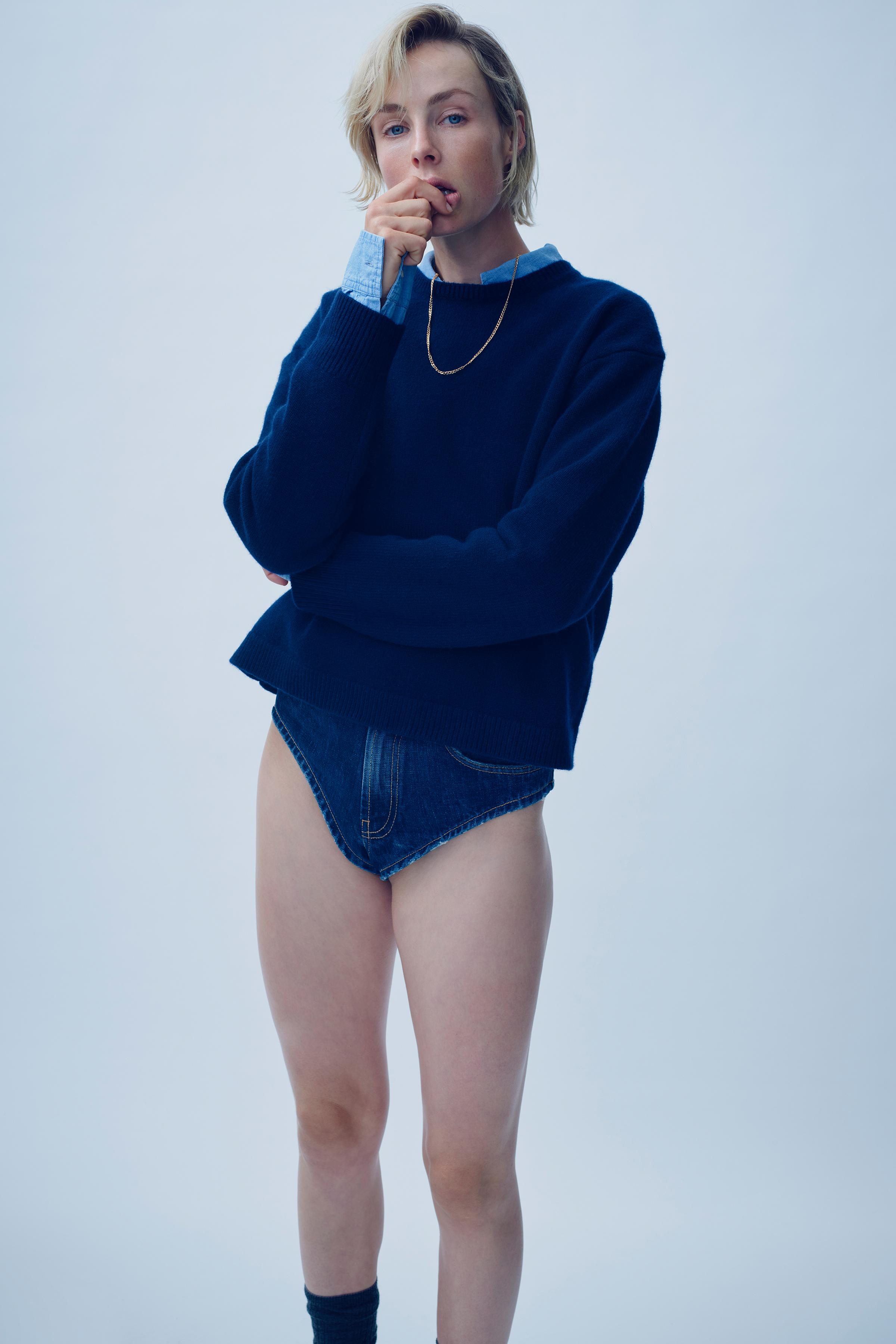 TRF HIGH-RISE MINI DENIM SHORTS