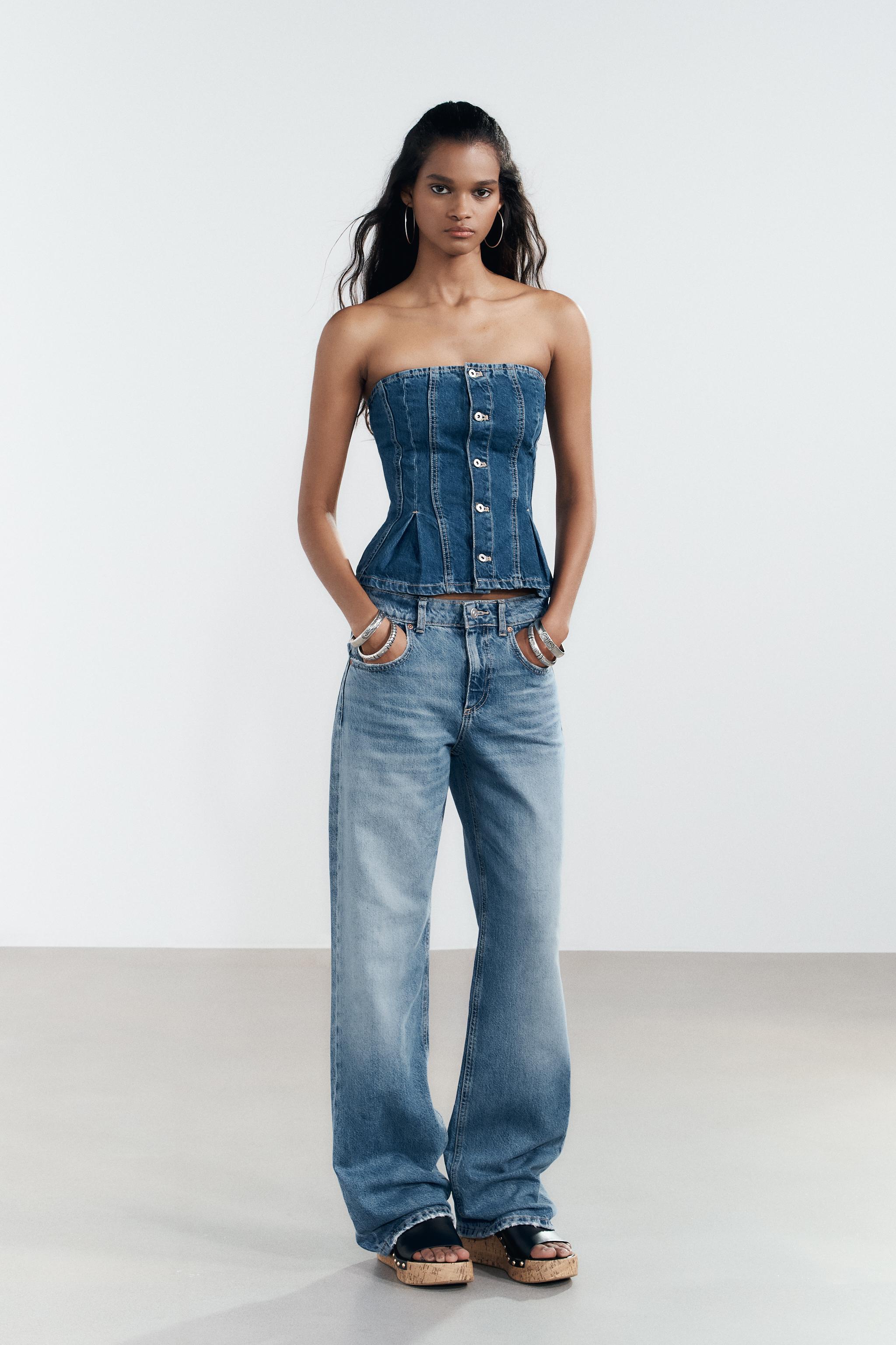 TRF MID-RISE WIDE LEG JEANS