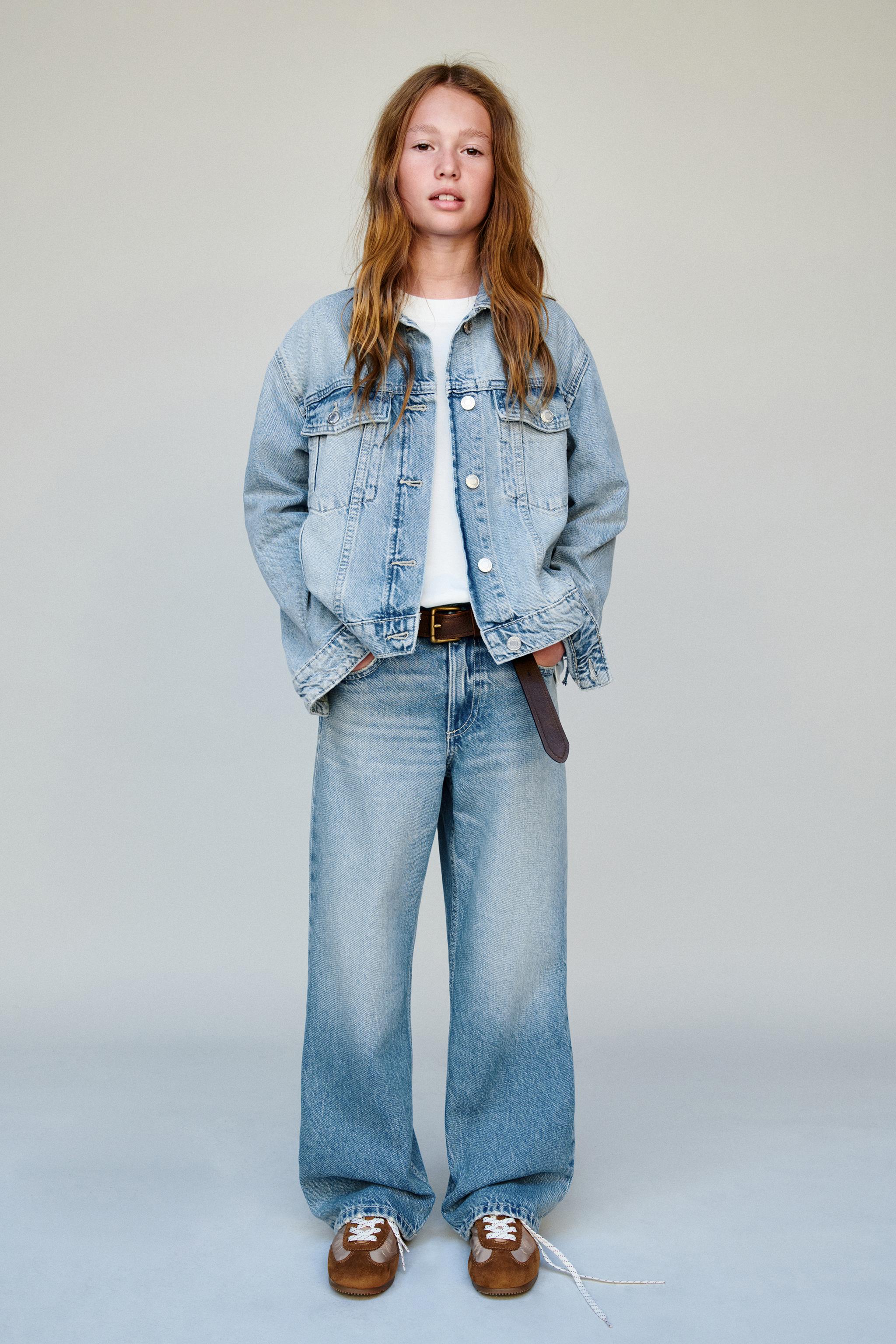 DISTRESSED WIDE LEG JEANS