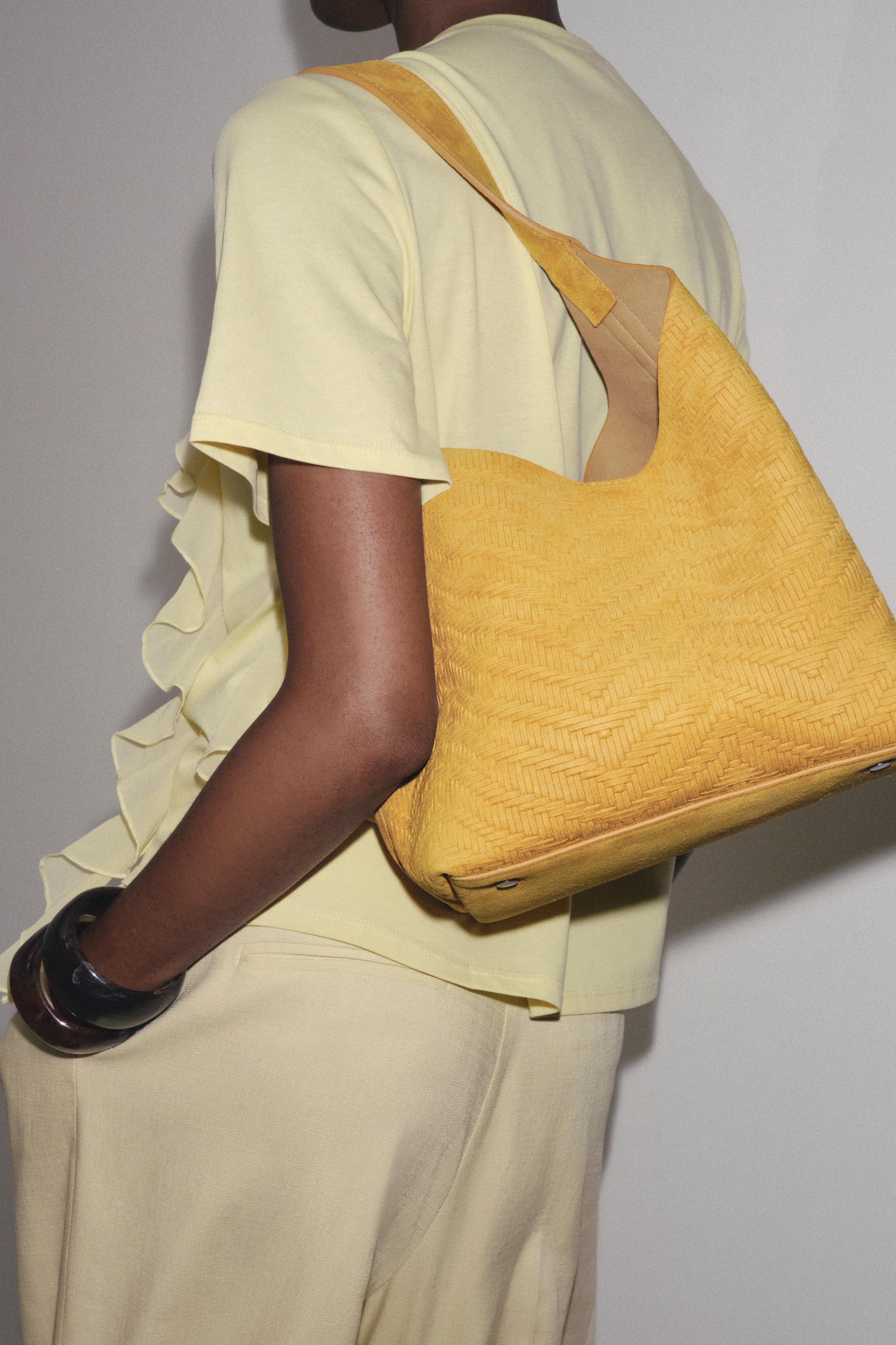 SPLIT LEATHER BRAIDED BAG