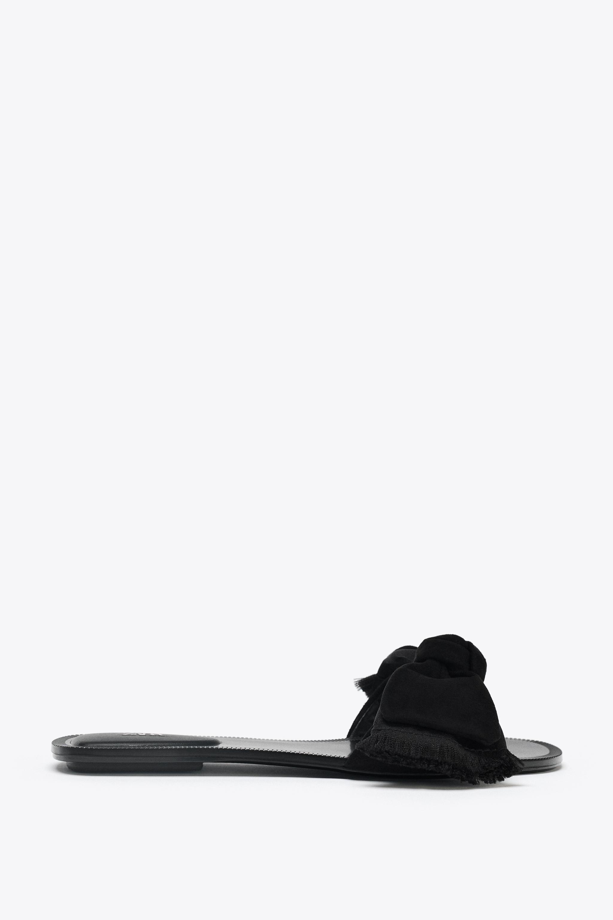 SPLIT LEATHER BOW SANDALS