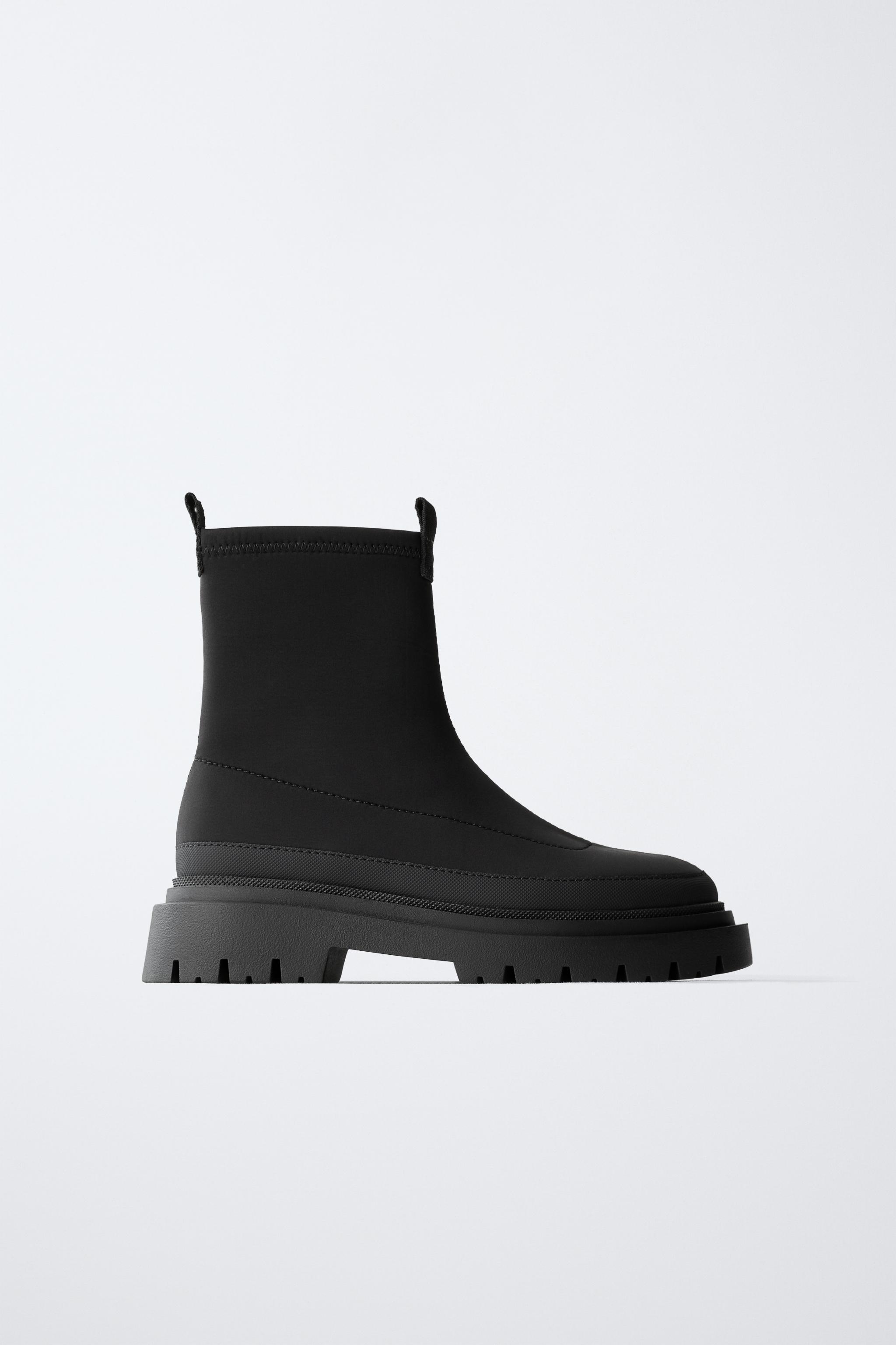 WATER REPELLENT SOCK-STYLE ANKLE BOOTS