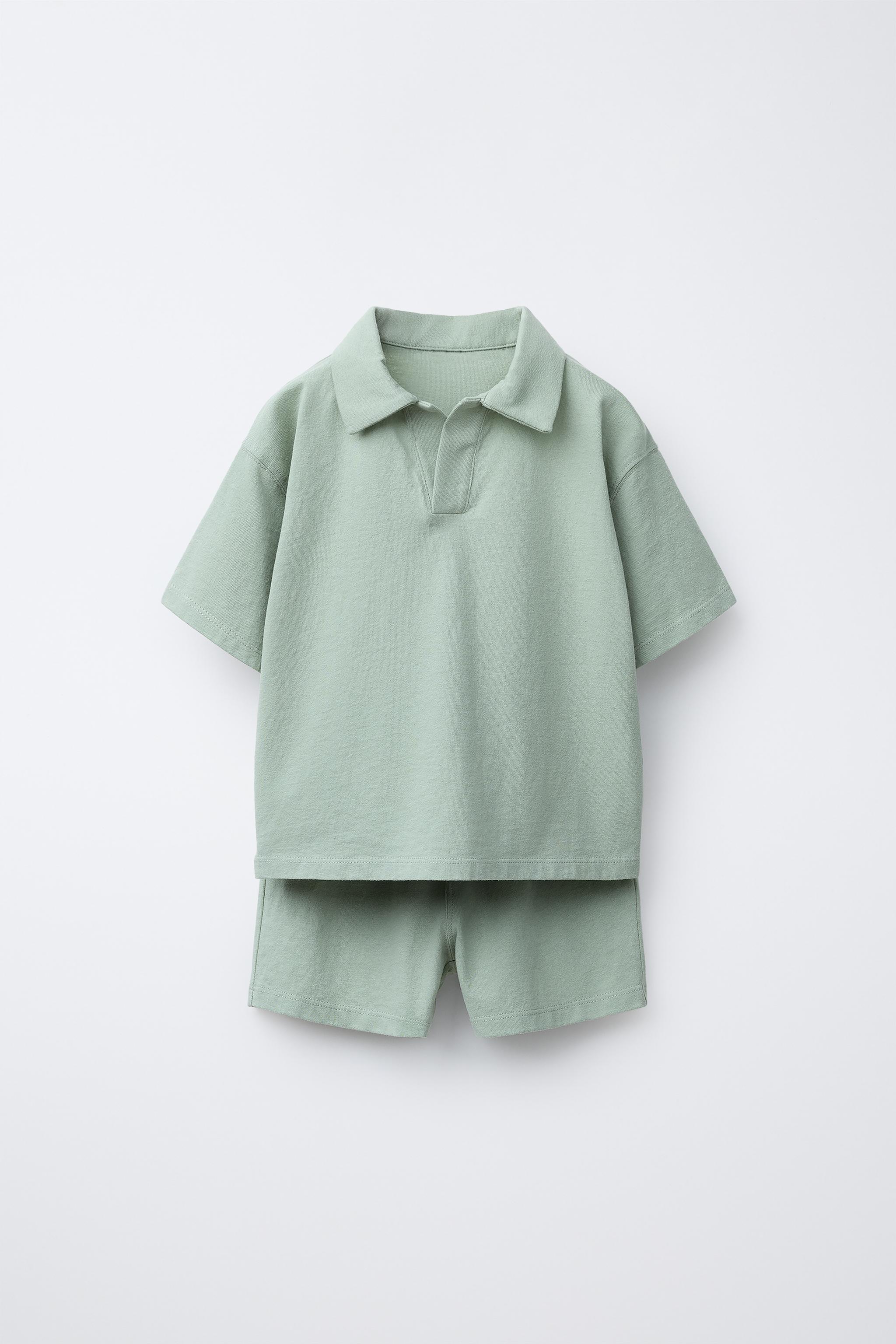SOLID POLO AND BERMUDA JOGGING SET