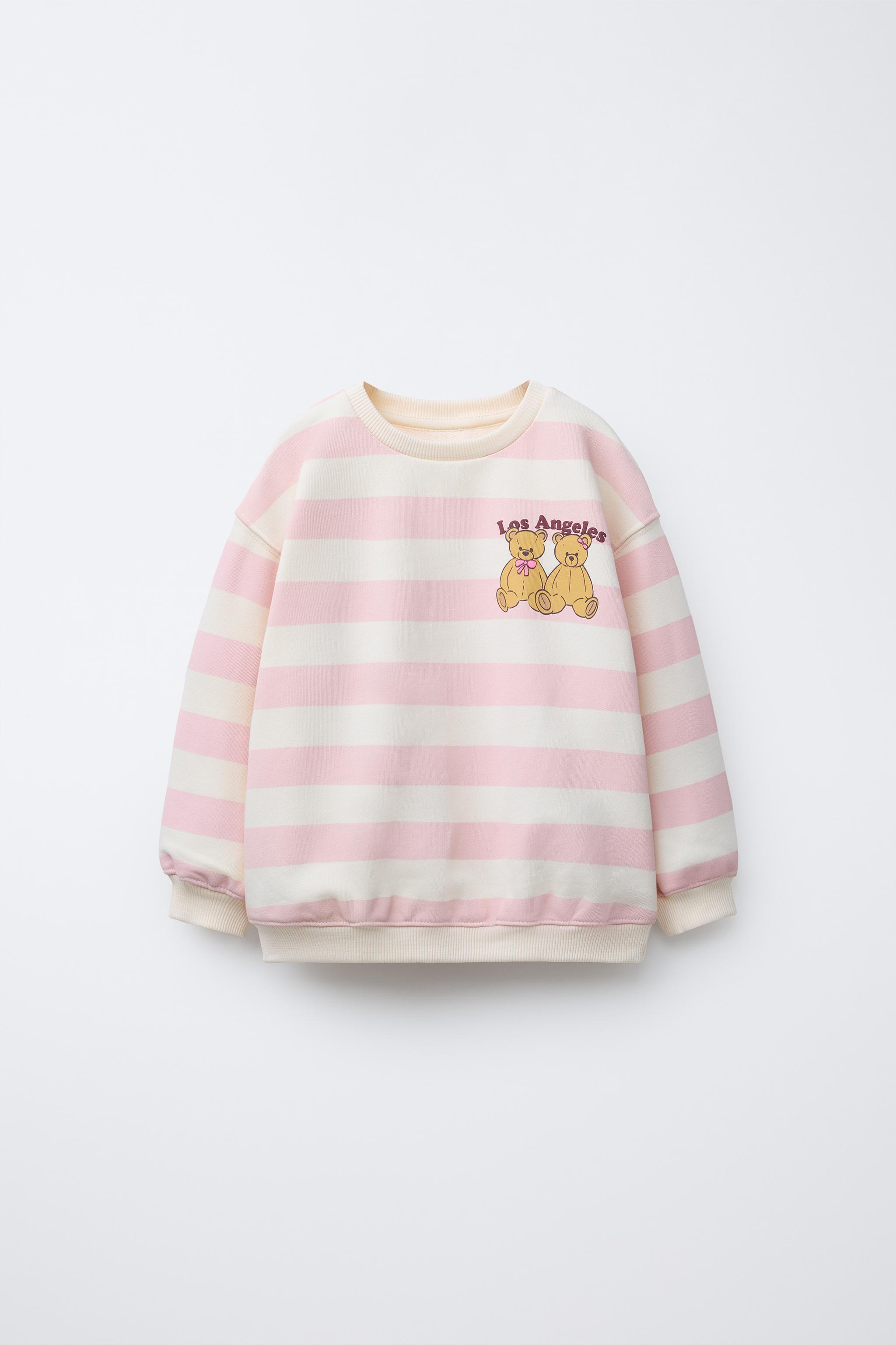STRIPED TEDDY BEAR SWEATSHIRT