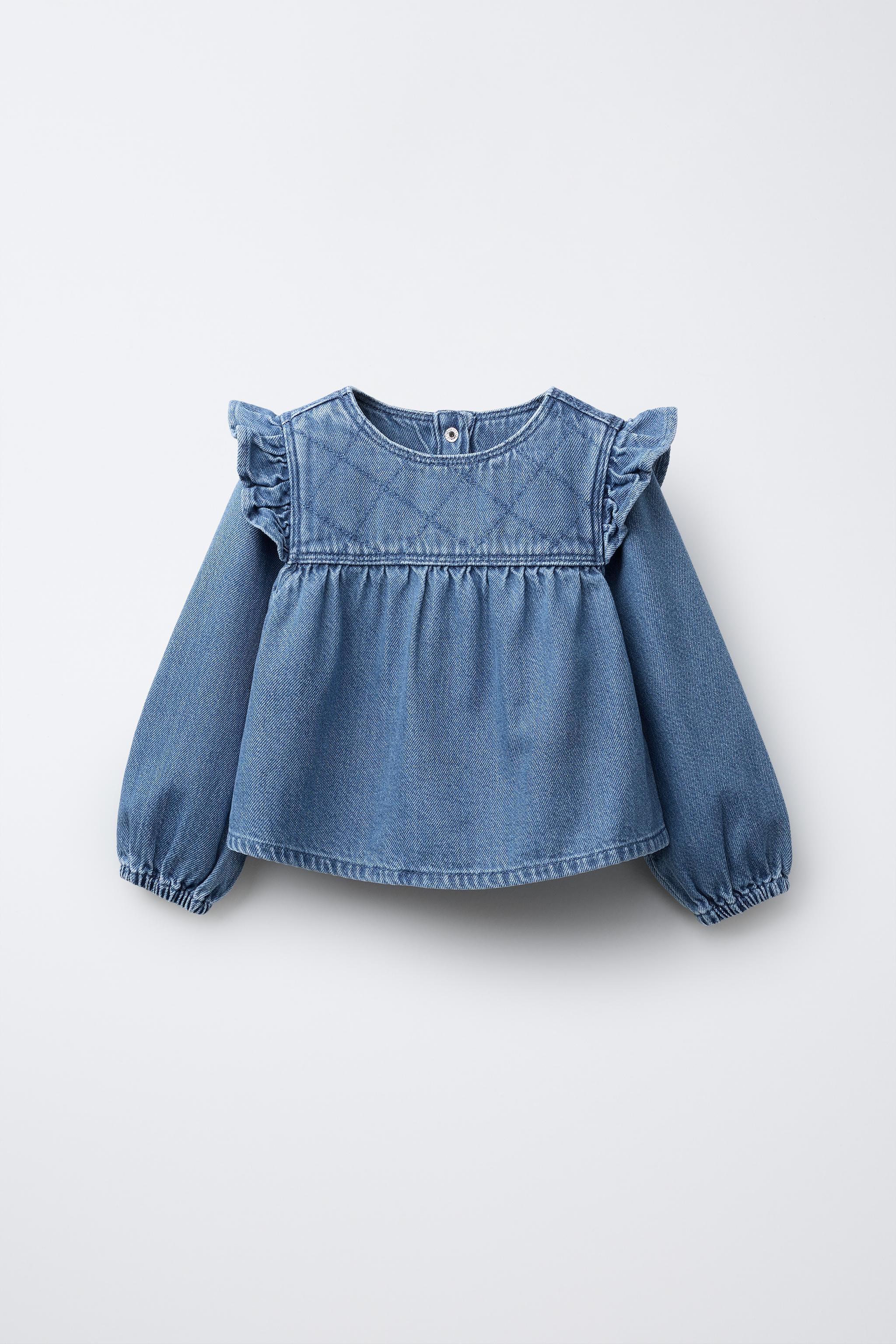 DENIM RUFFLE SHIRT