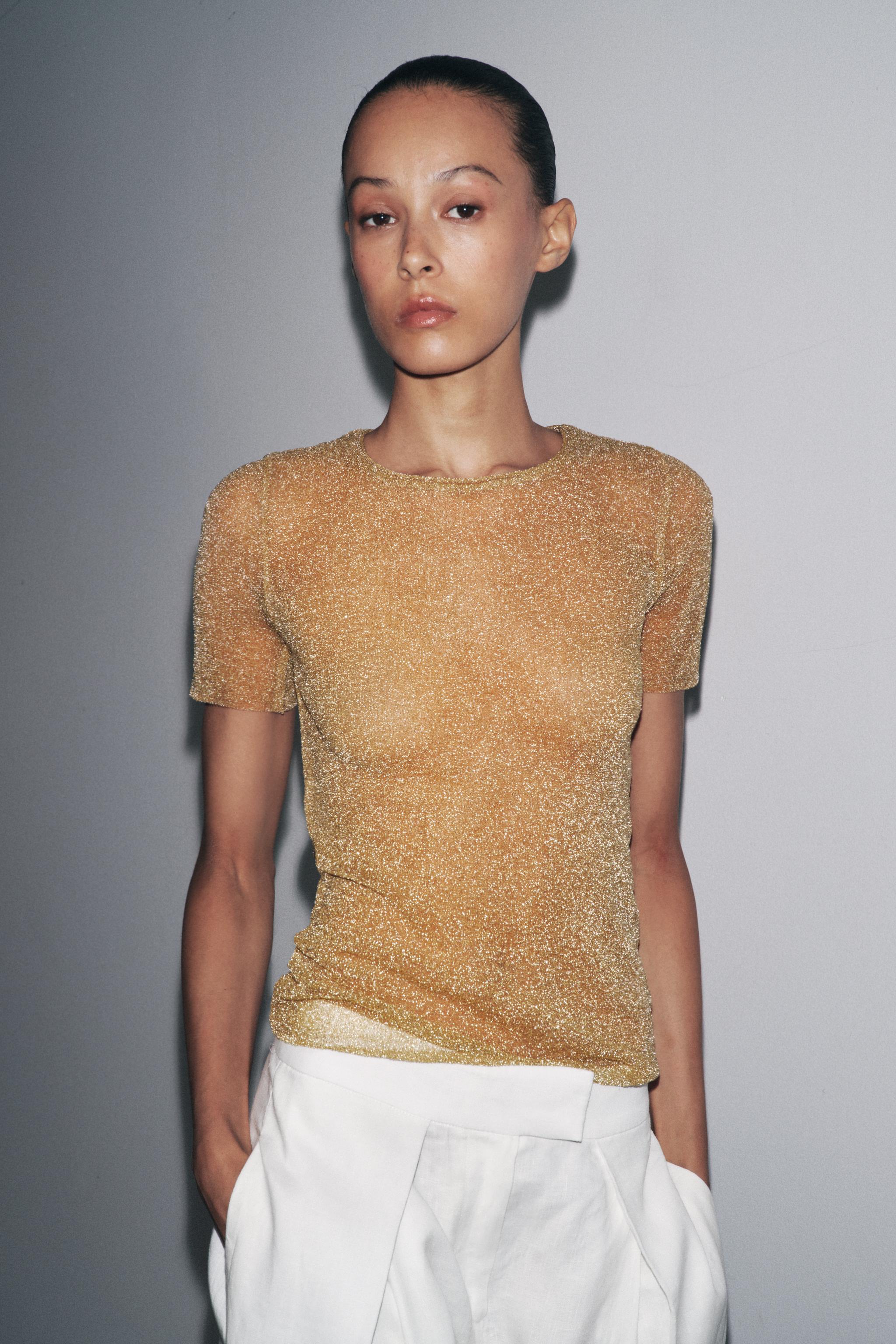 METALLIC SHORT SLEEVE T-SHIRT