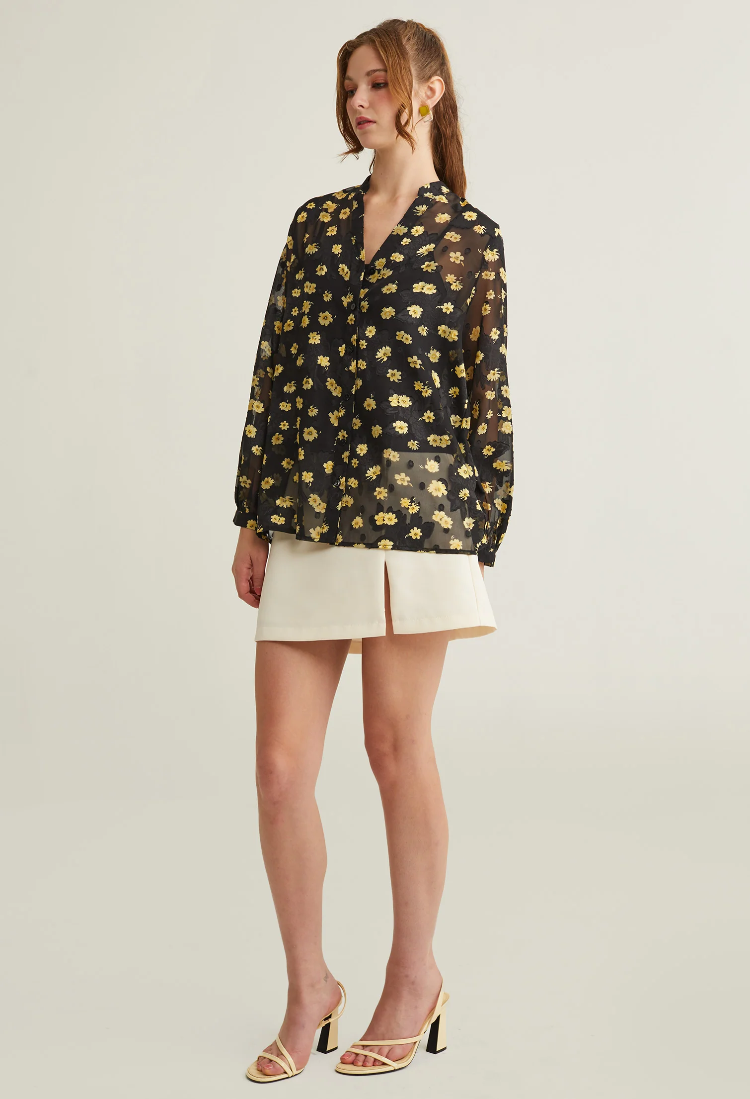 Abloom Floral Button Front Blouse