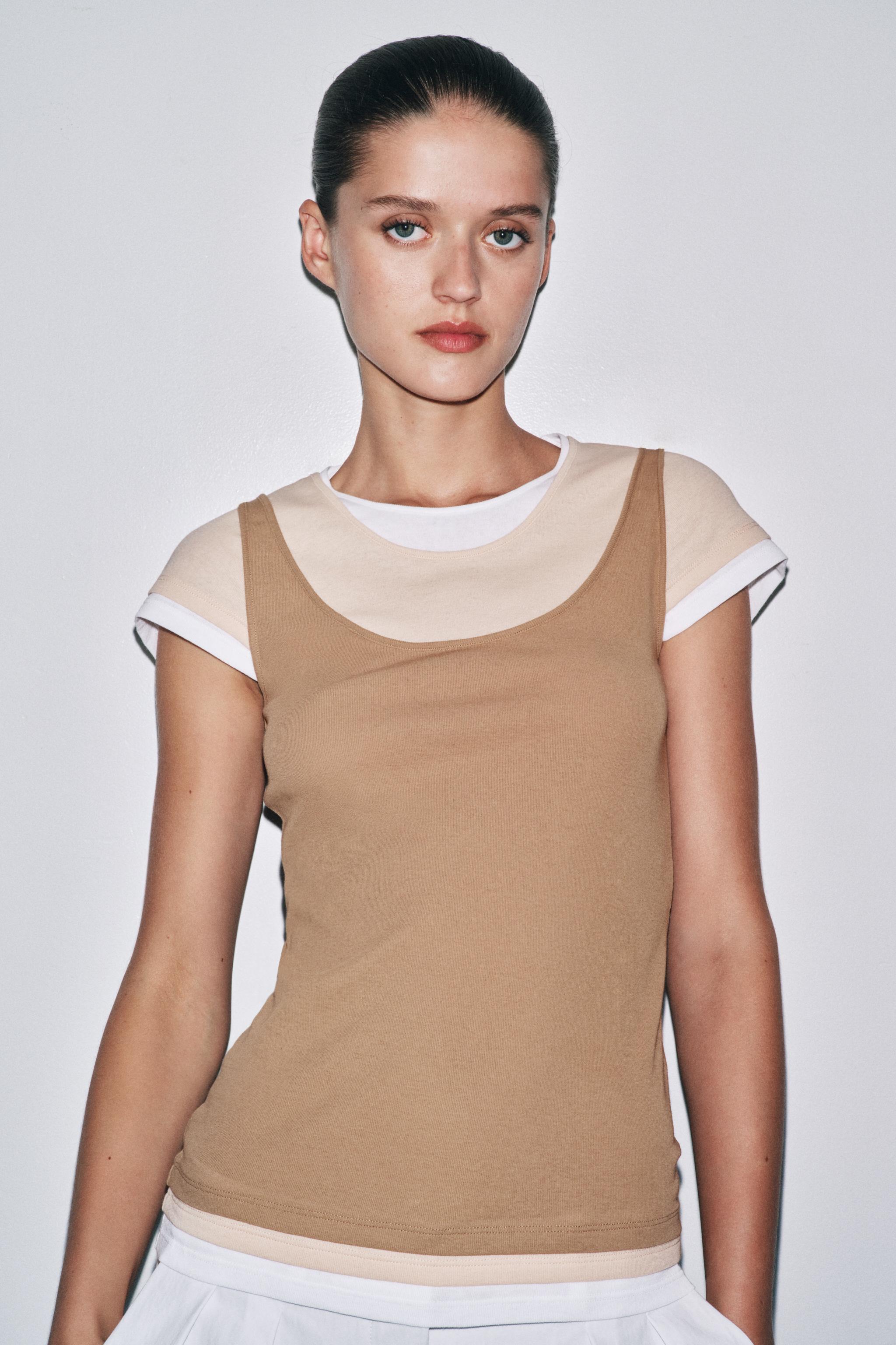 CONTRAST OVERLAY T-SHIRT