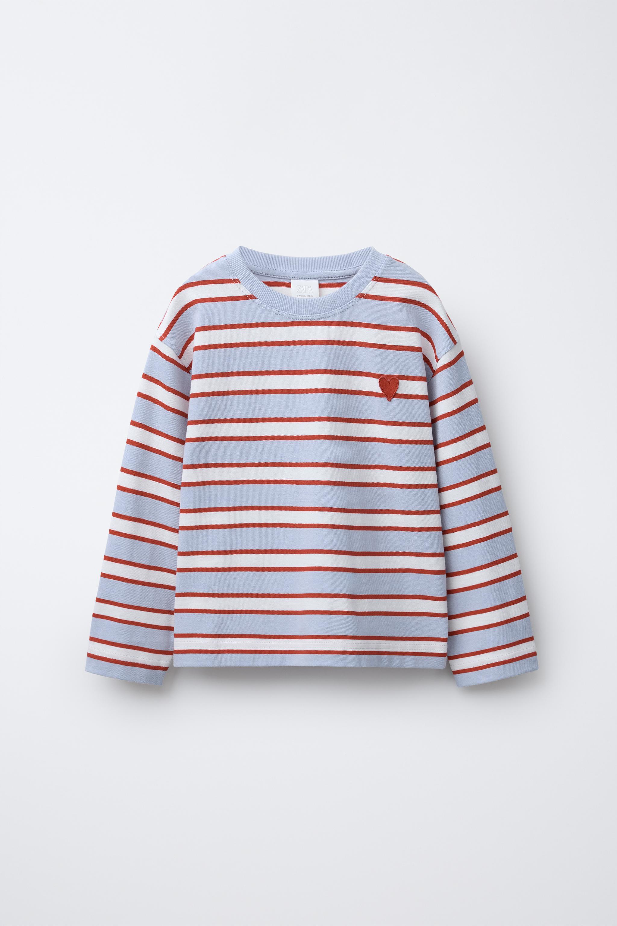 STRIPED HEART PATCH T-SHIRT