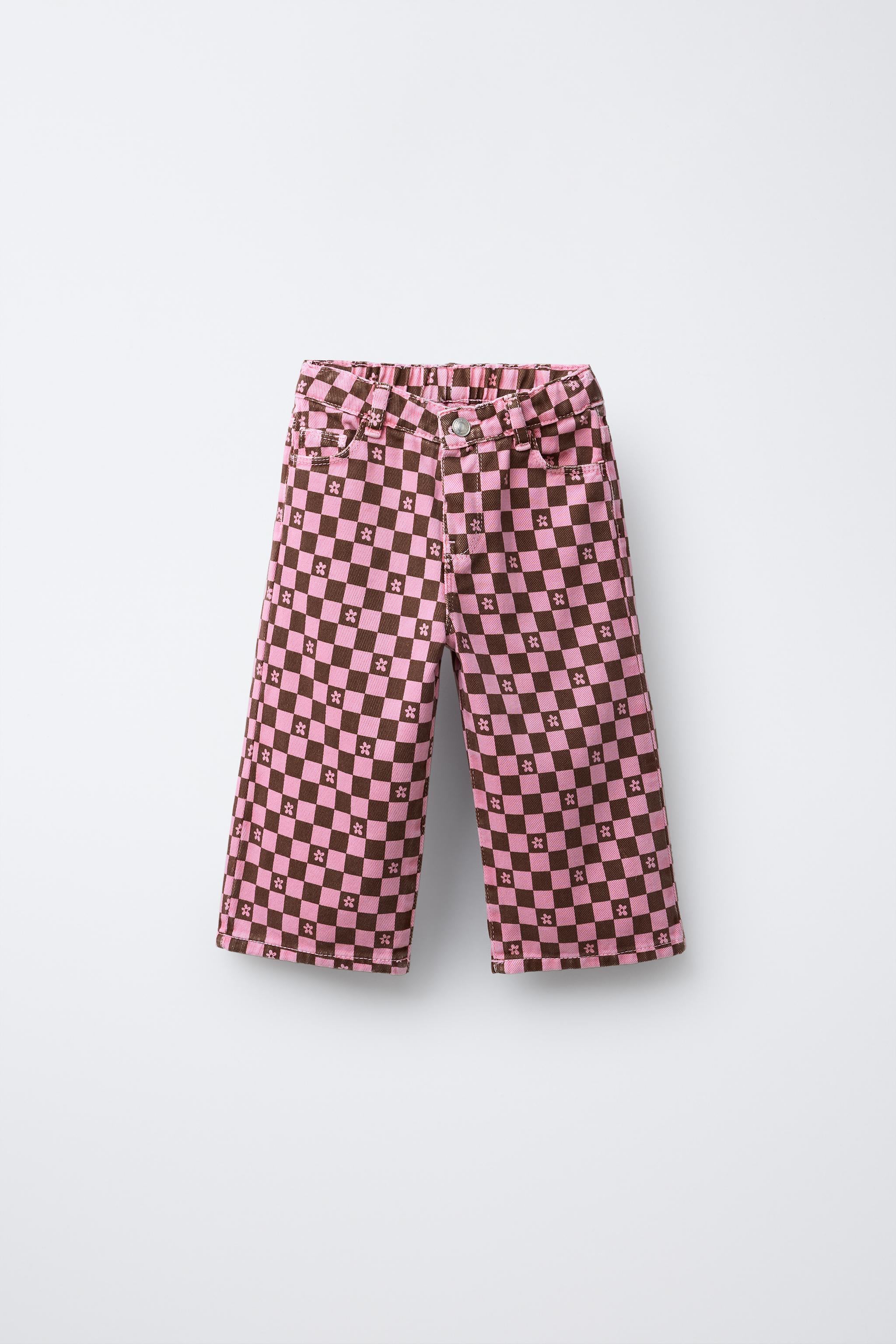 CHECKERBOARD PLAID TWILL PANTS